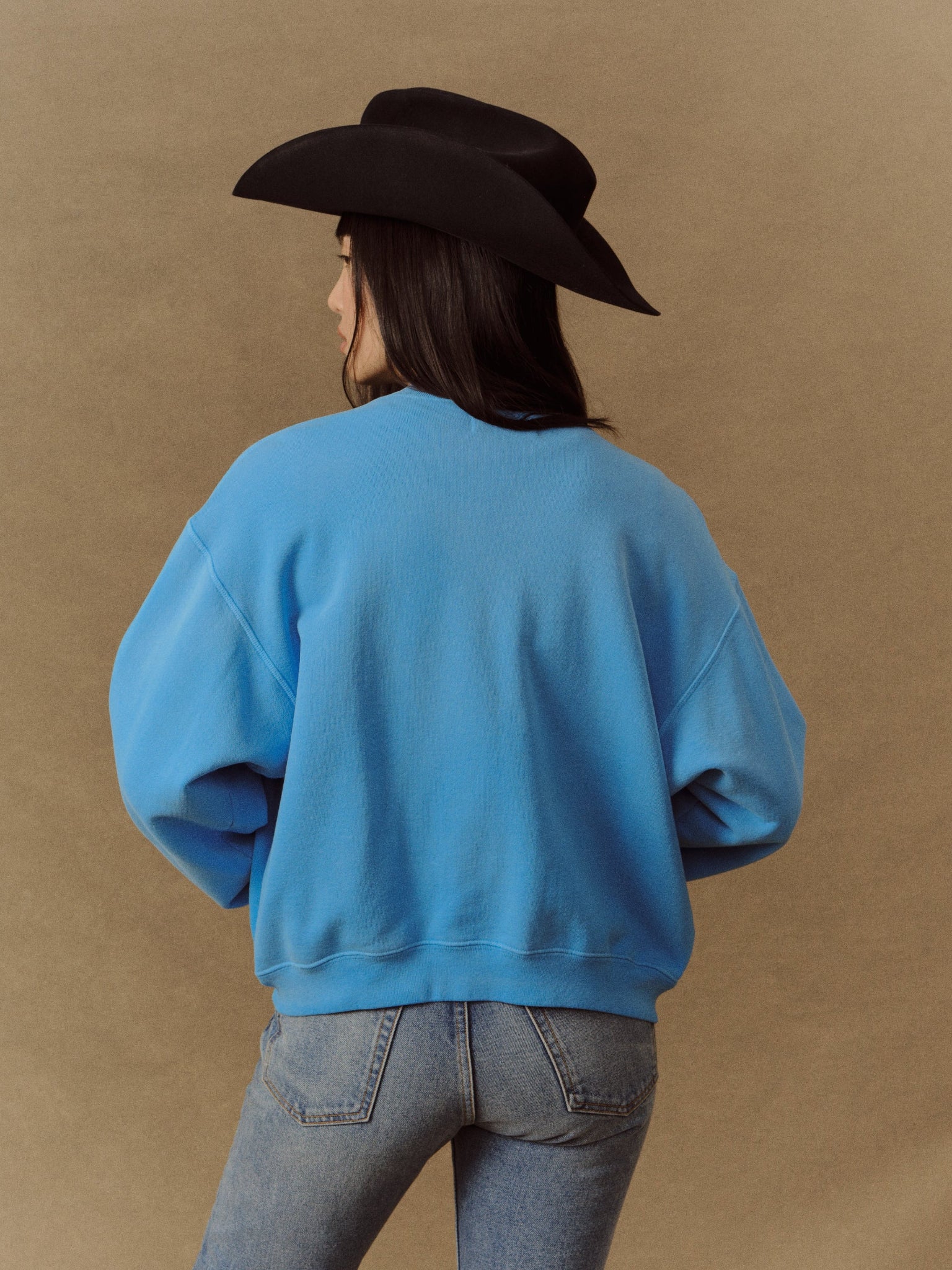 Embroidered Zip Up Crew (Malibu Blue) - Image 4