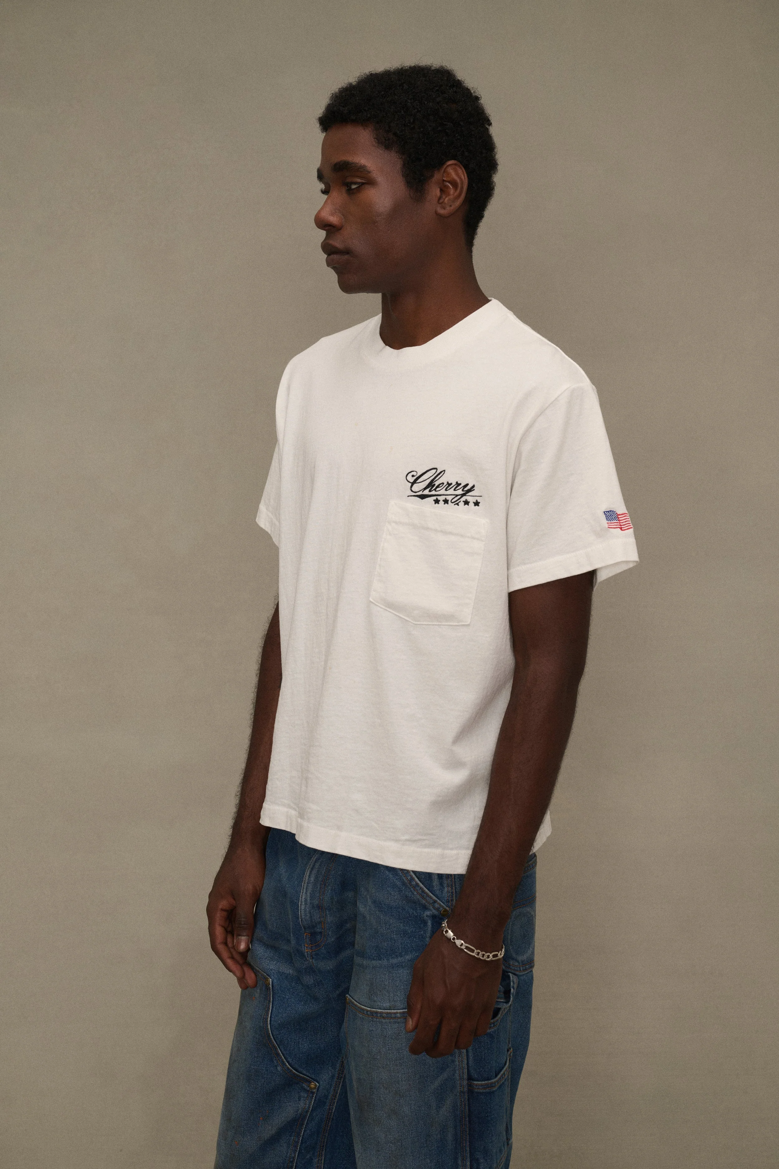Five Star Boxy Pocket T-Shirt (Vintage White) - Image 5