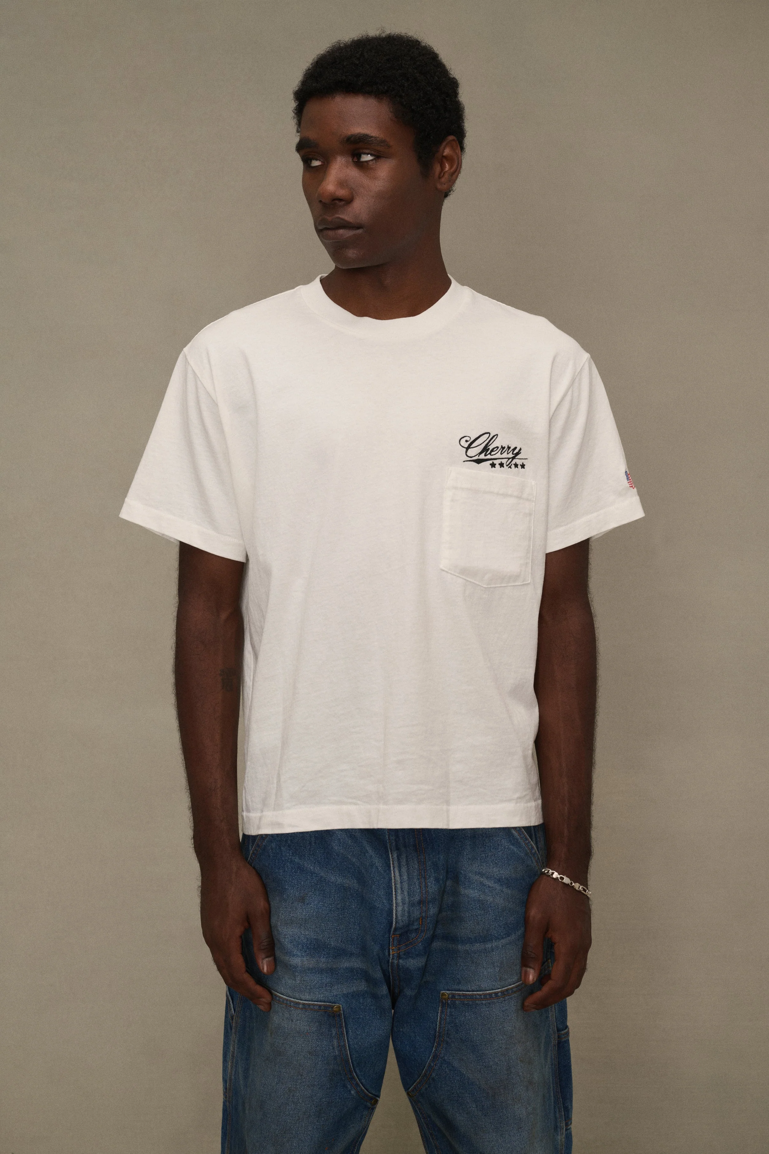 Five Star Boxy Pocket T-Shirt (Vintage White) - Image 7