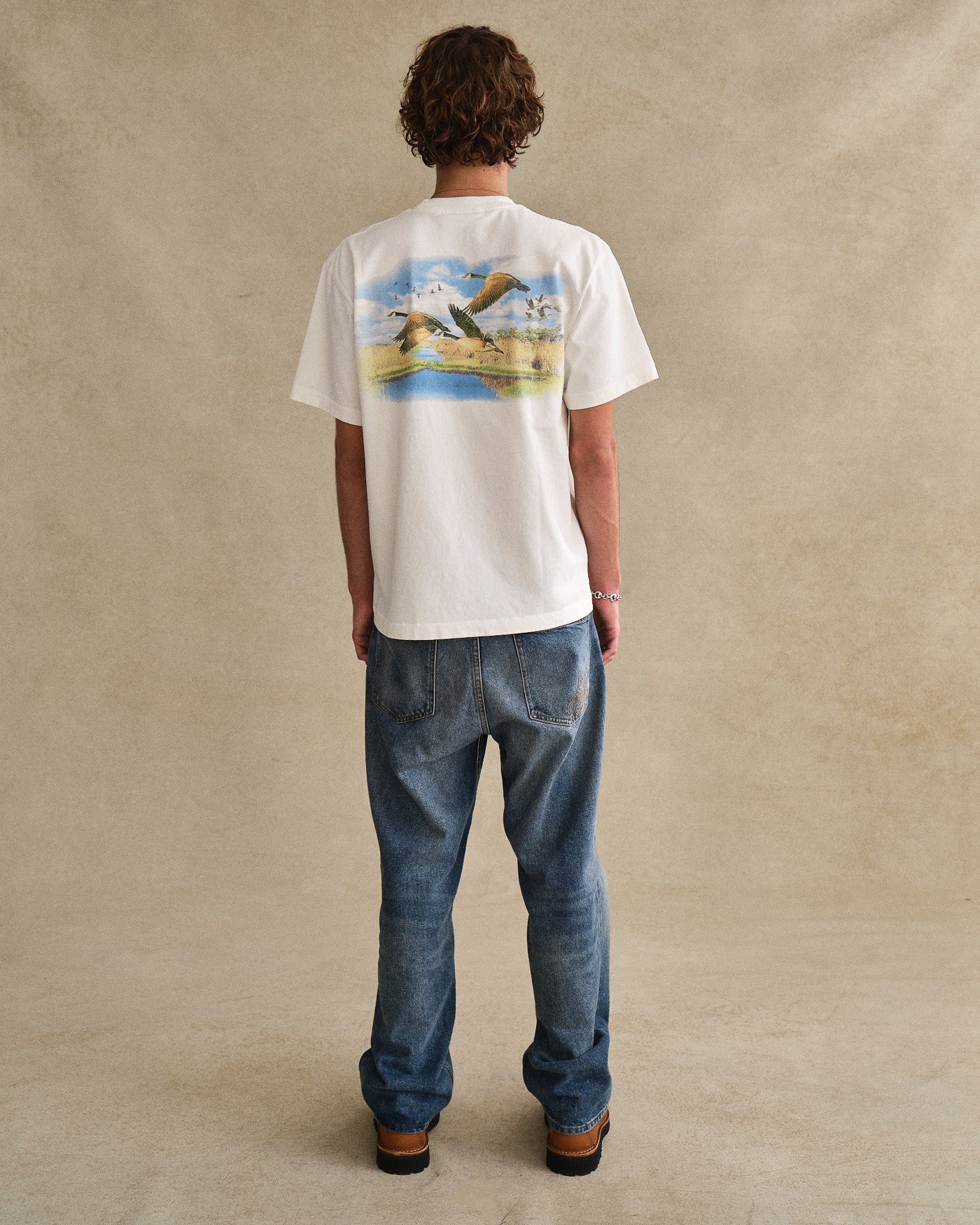 Flying Geese Pocket Tee (White) - Image 6