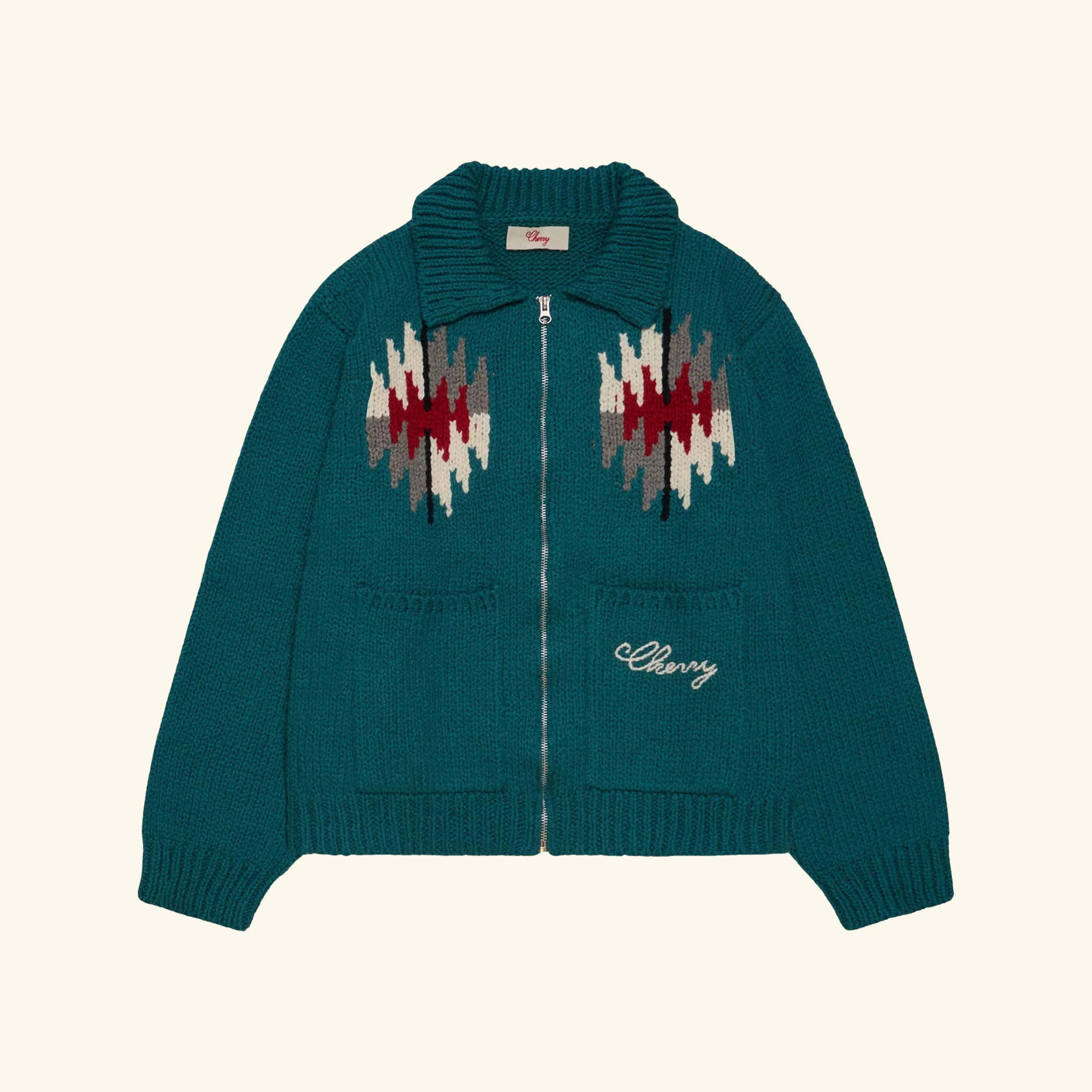 Frontier Knit Zip Jacket (Emerald)