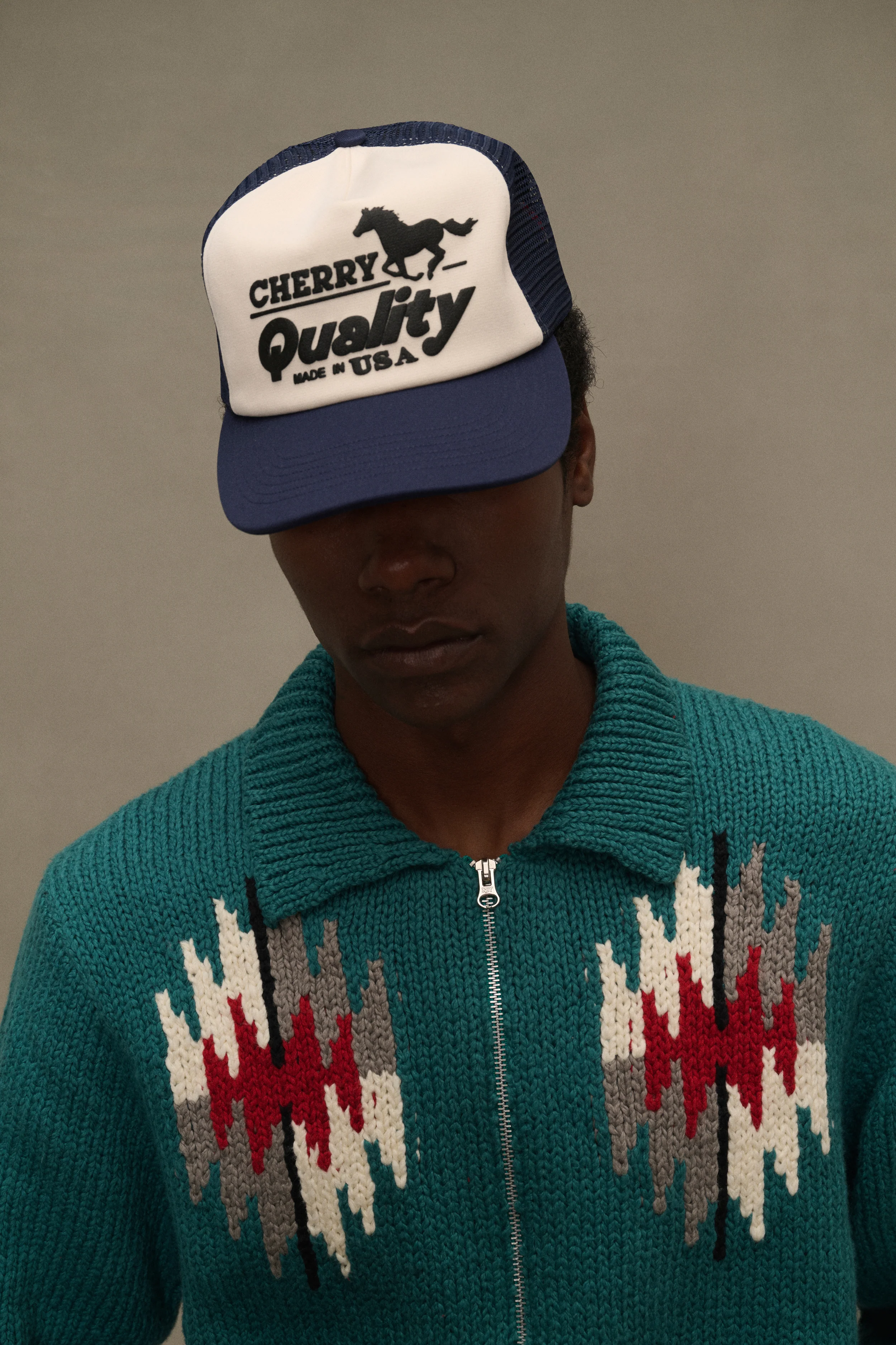 Frontier Knit Zip Jacket (Emerald) - Image 4