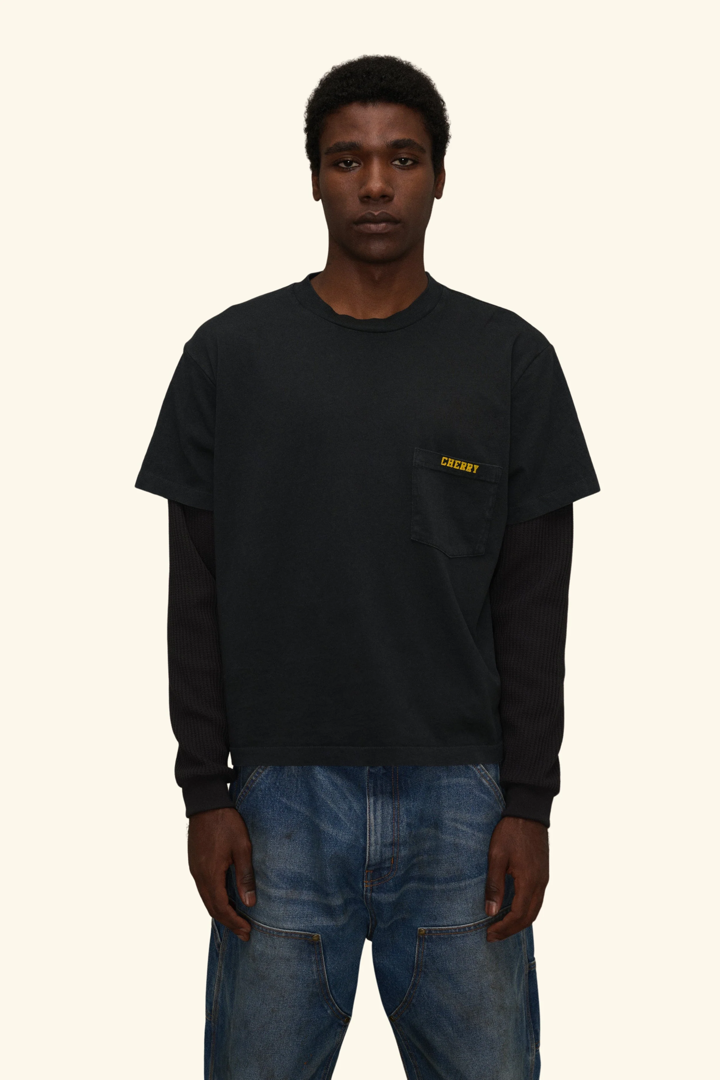 General Store Boxy Long Sleeve Thermal (Vintage Black) - Image 3