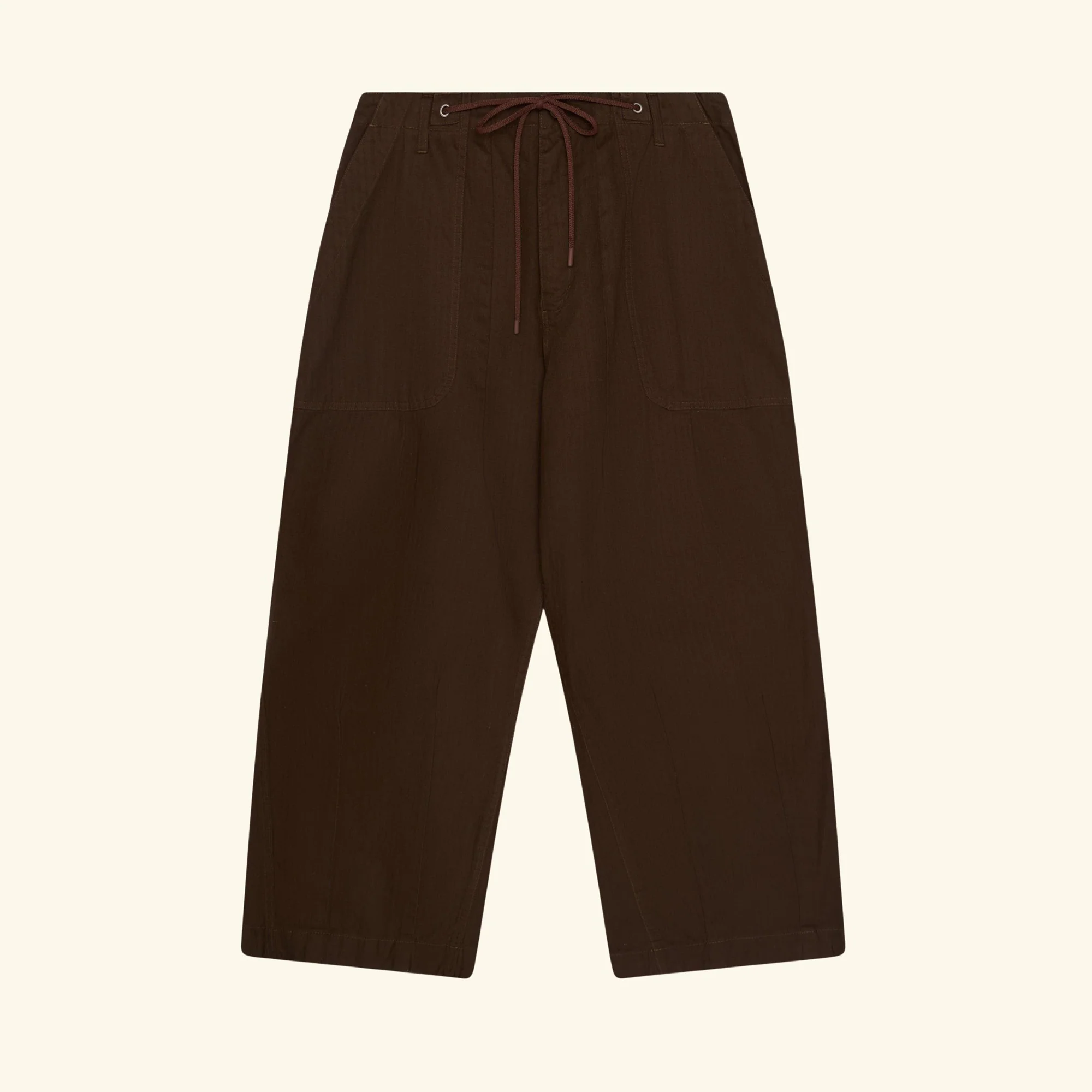 Herringbone Parachute Pants (Brown)