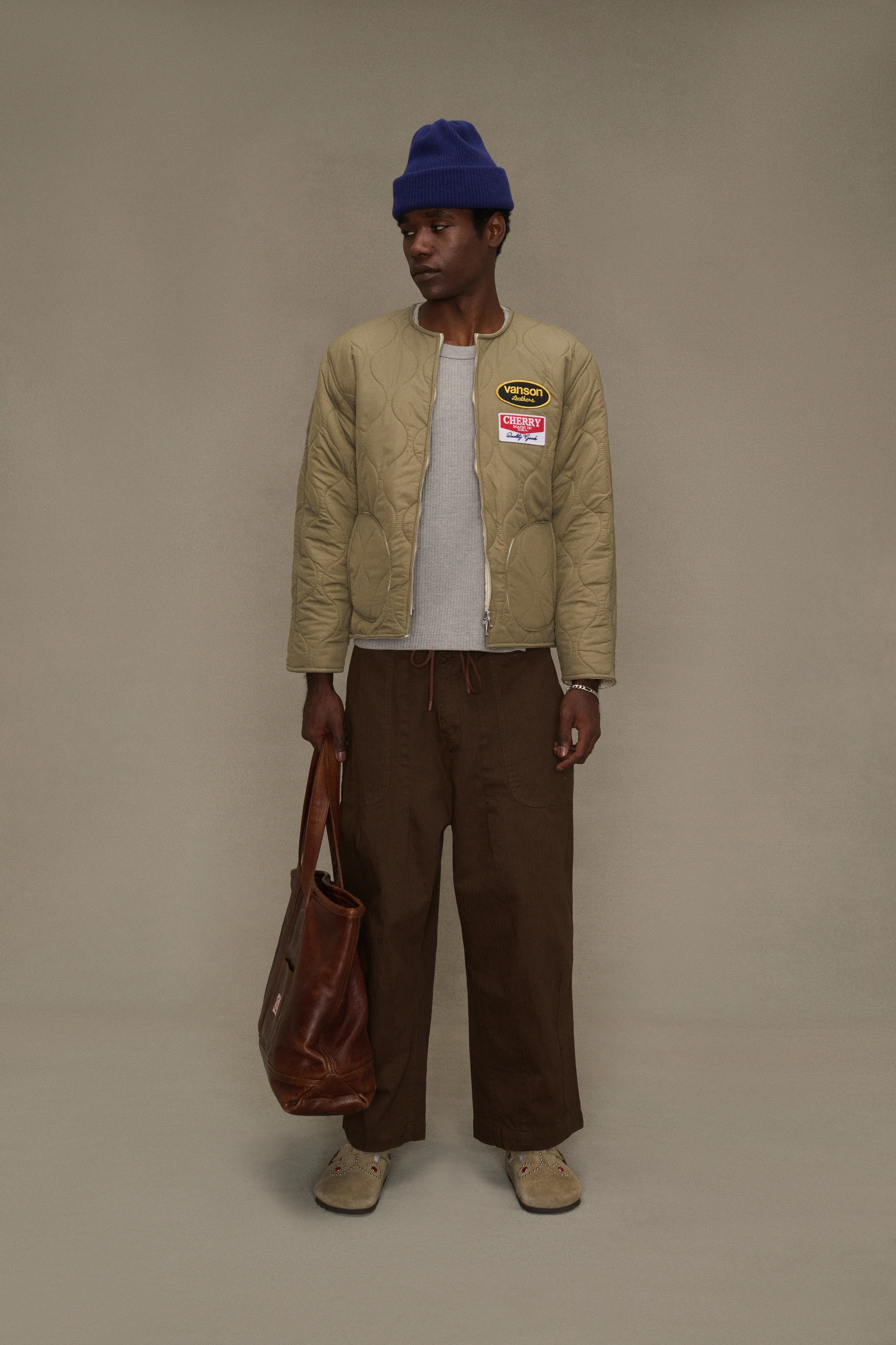 Herringbone Parachute Pants (Brown) - Image 2