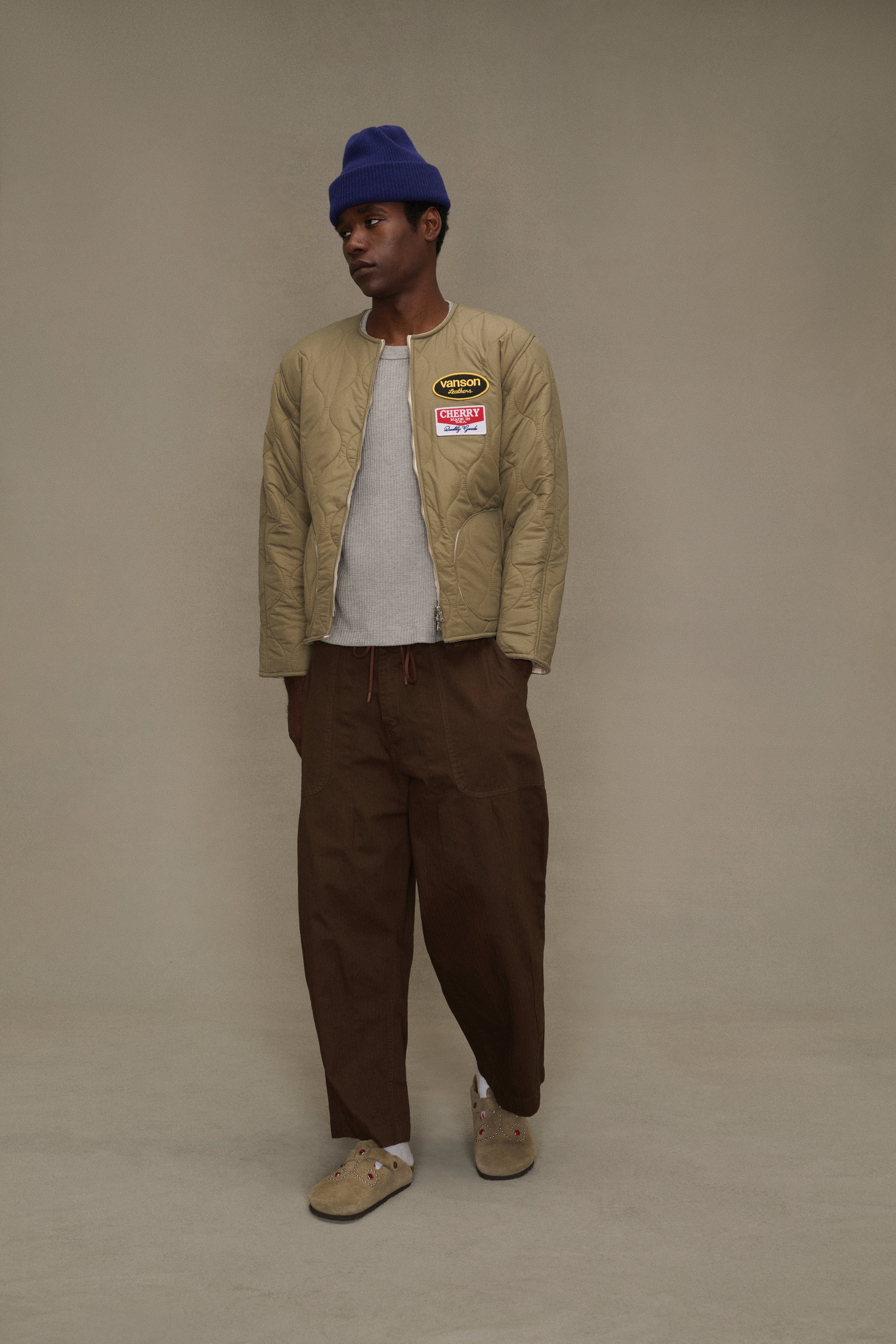 Herringbone Parachute Pants (Brown) - Image 7