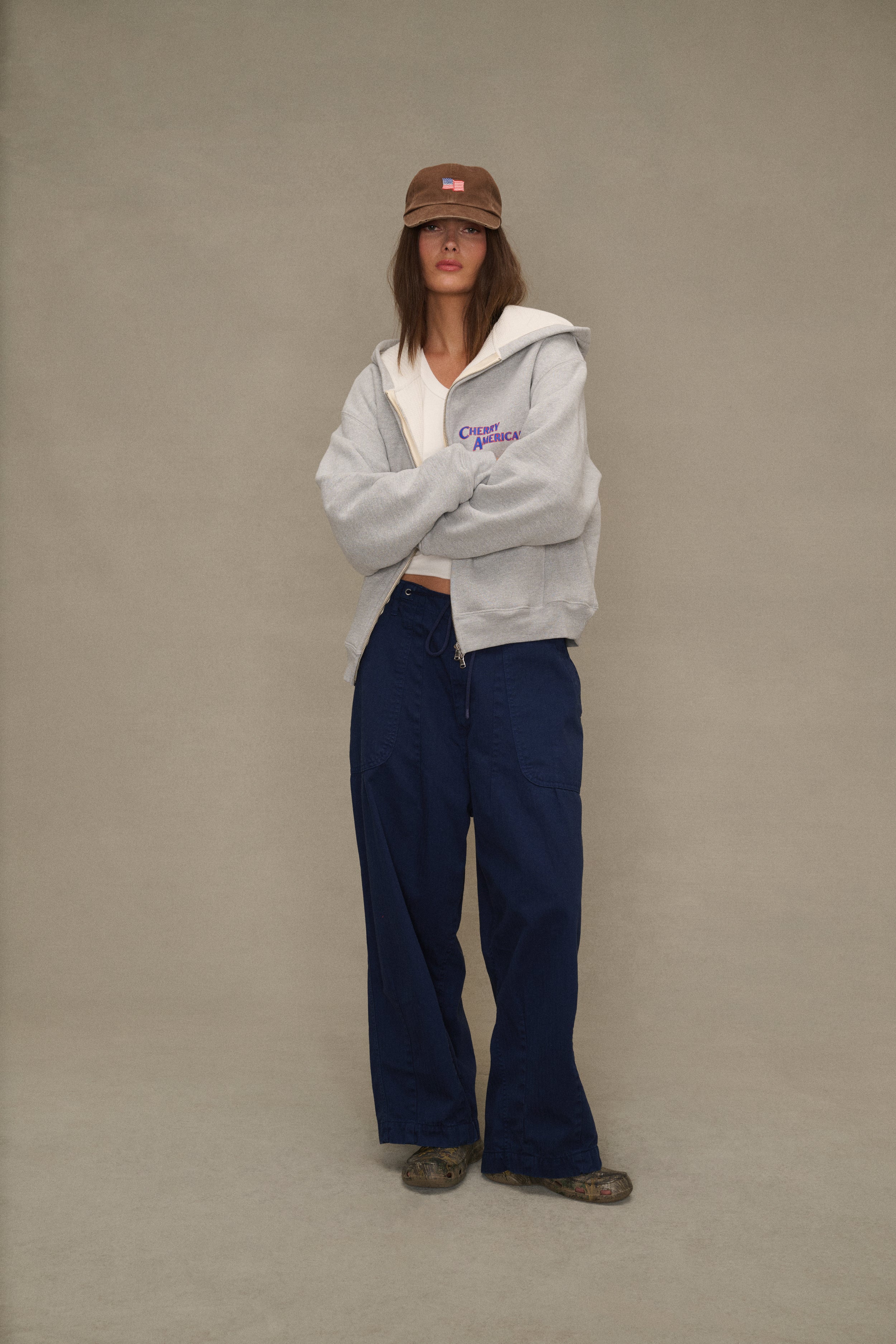 Herringbone Parachute Pants (Navy) - Image 2