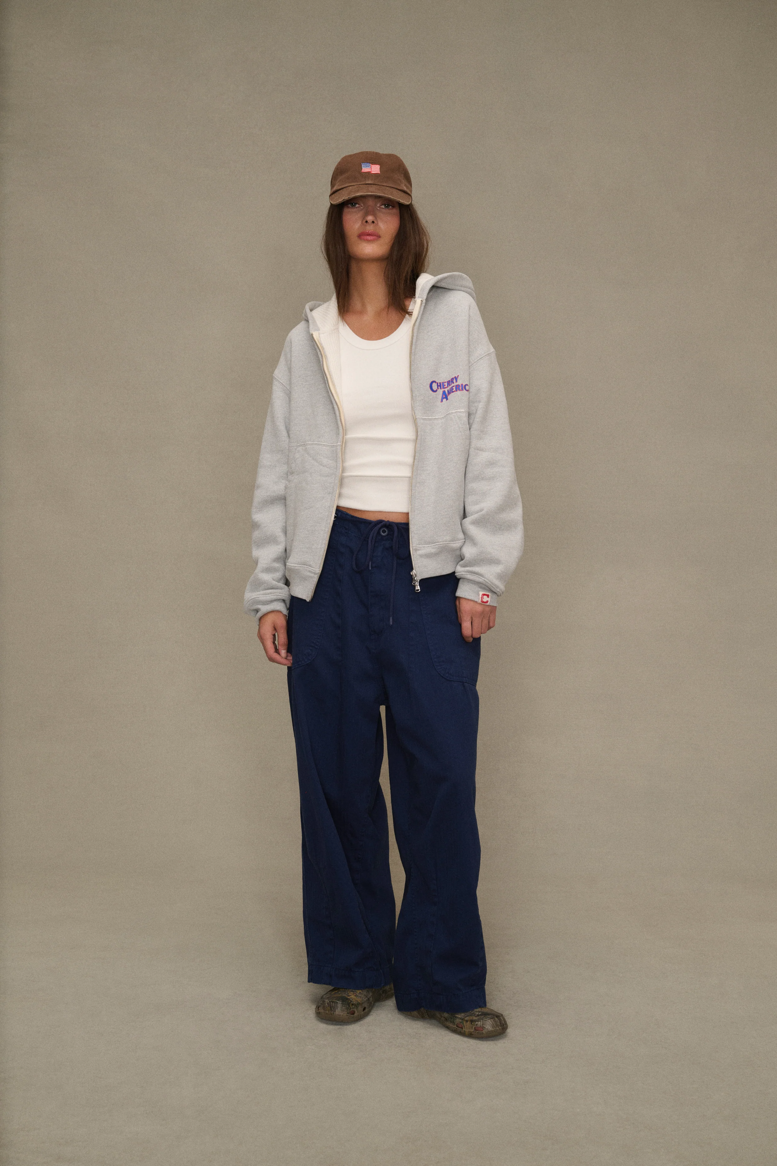 Herringbone Parachute Pants (Navy) - Image 3