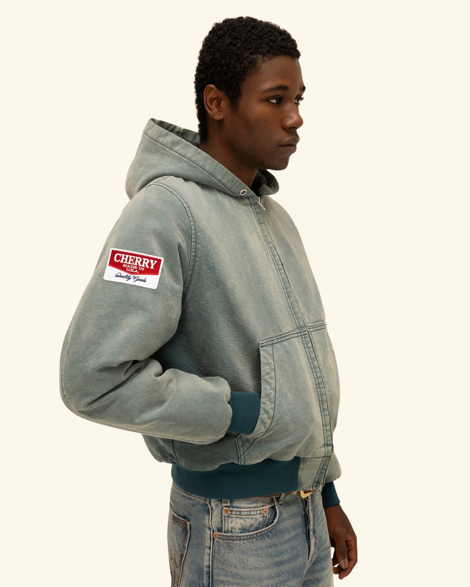 Hooded Canvas Work Jacket - Image 12