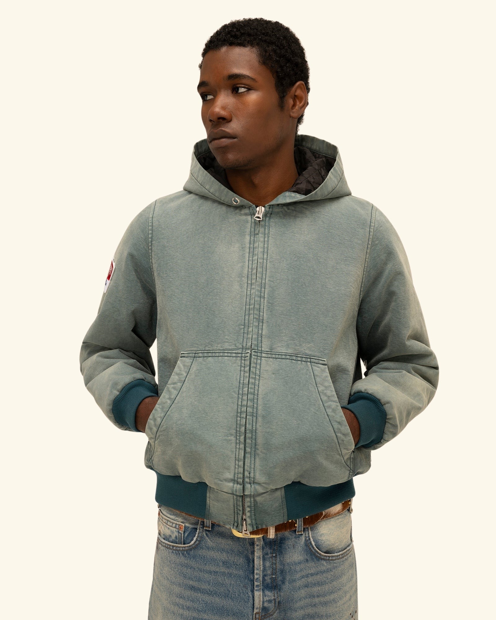 Hooded Canvas Work Jacket - Image 14