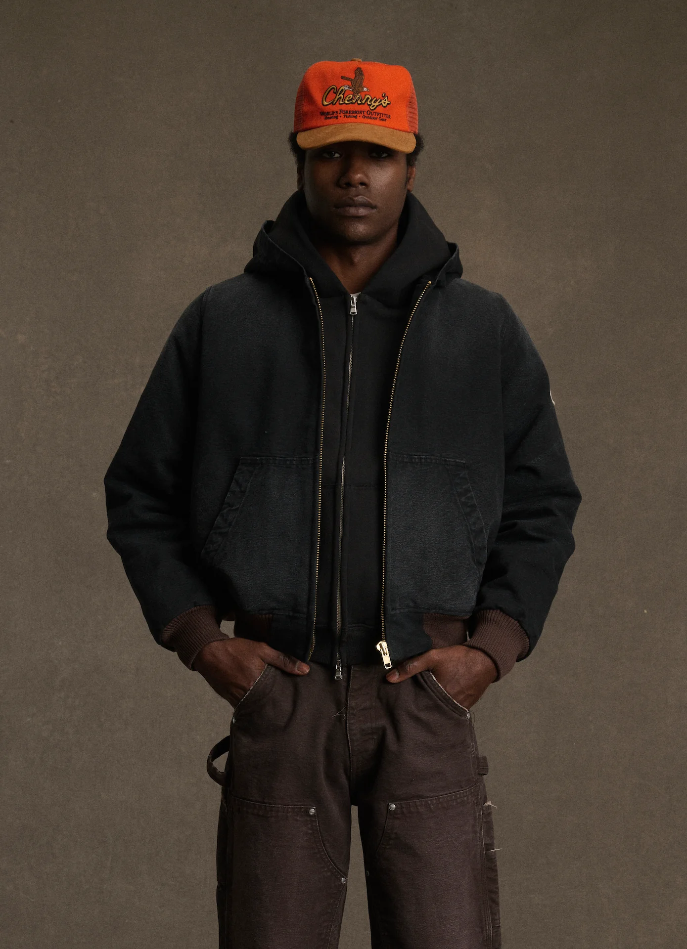Hooded Work Jacket (Vintage Black) - Image 2
