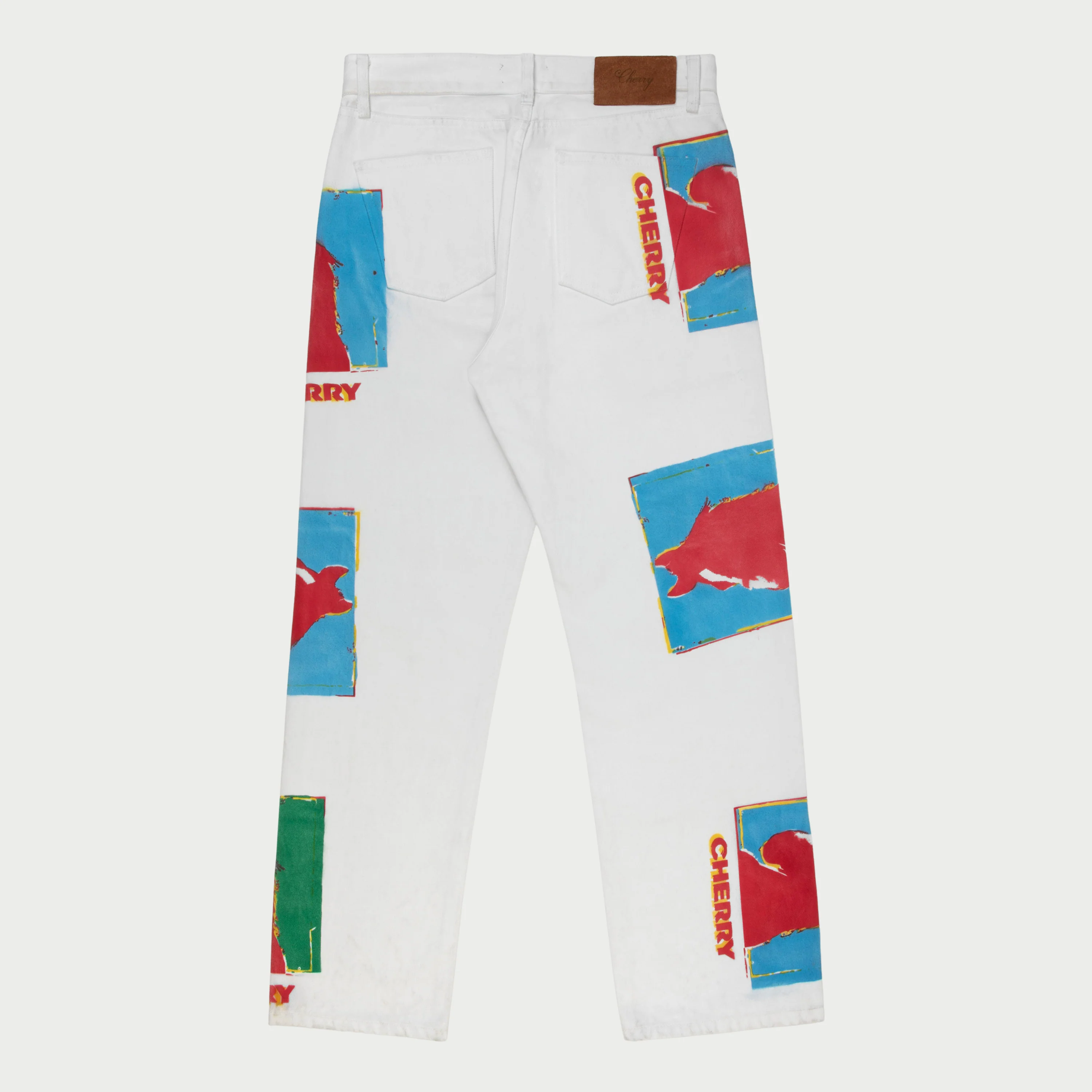 Caballo Print Relaxed 5 Pocket Denim (White) - Image 4