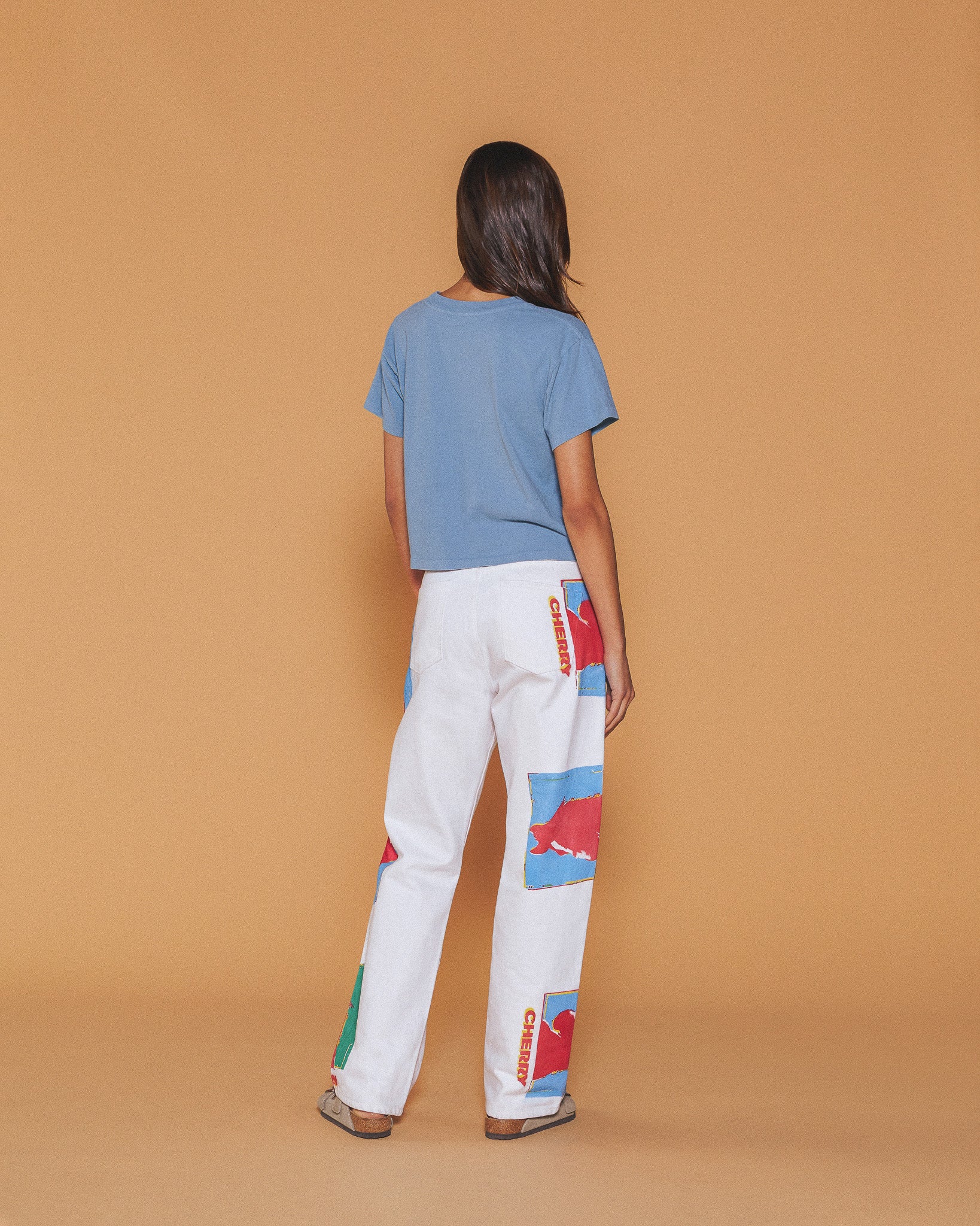 Caballo Print Relaxed 5 Pocket Denim (White) - Image 6