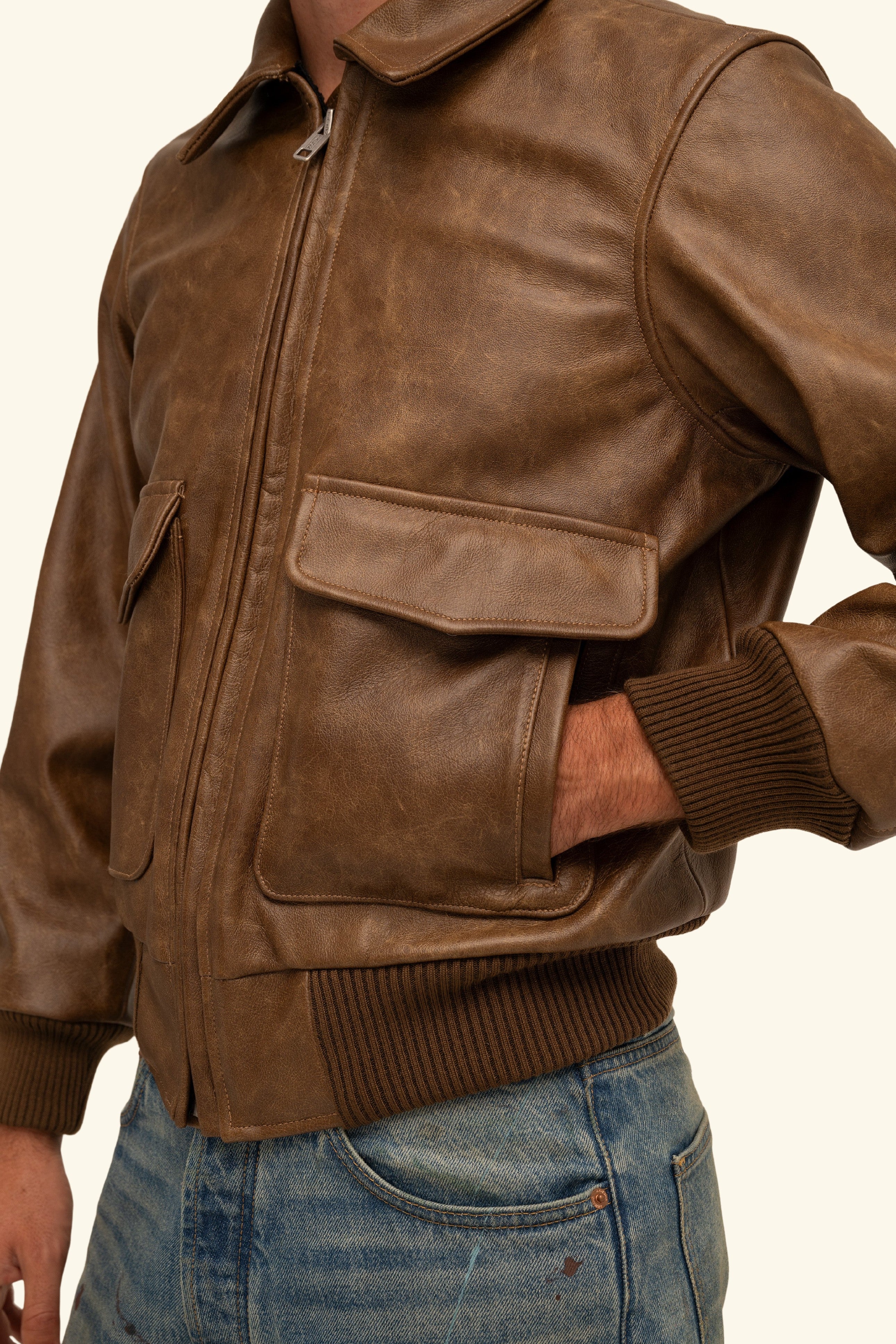 Leather Flight Jacket - Image 10
