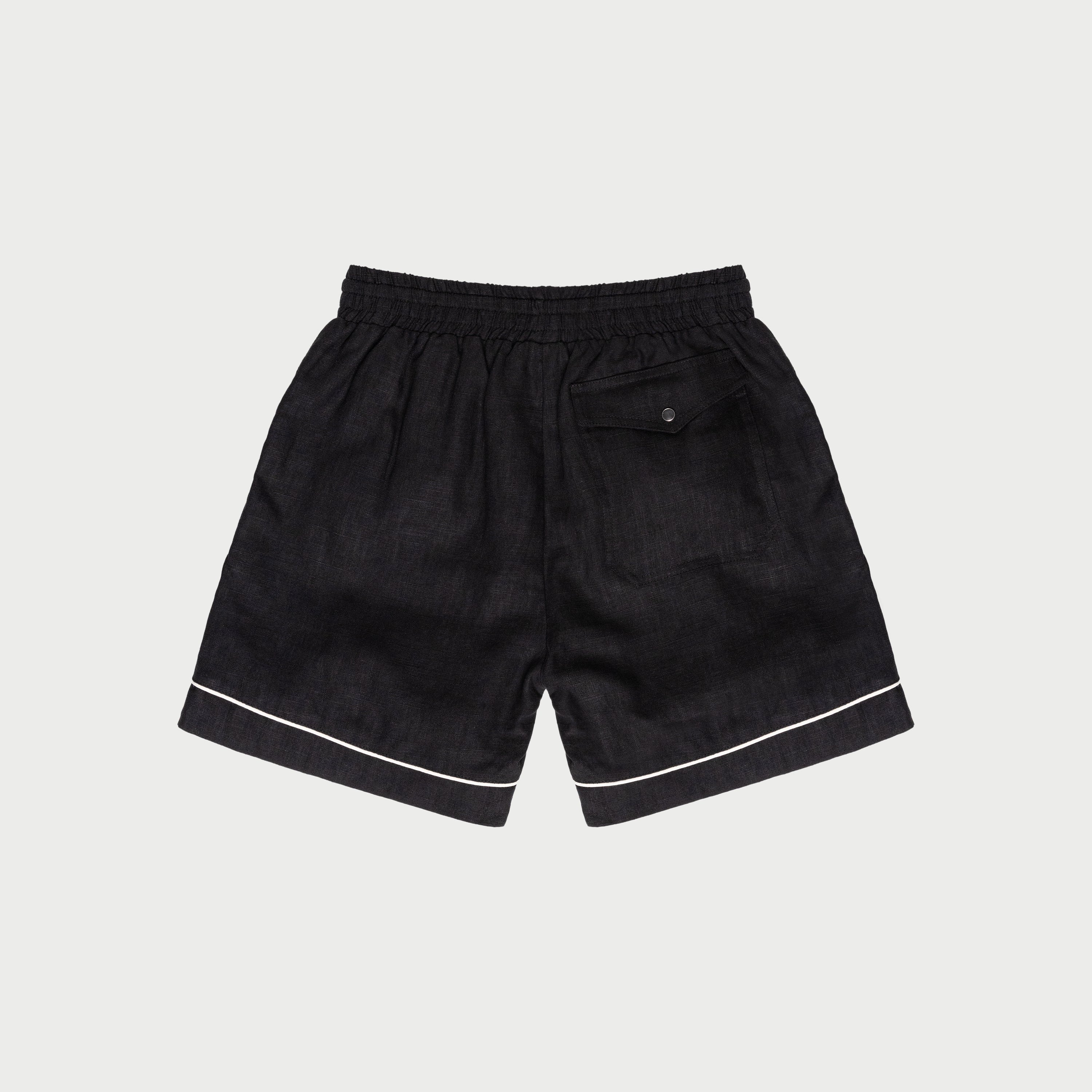 Linen Athletic Short (Black) - Image 3