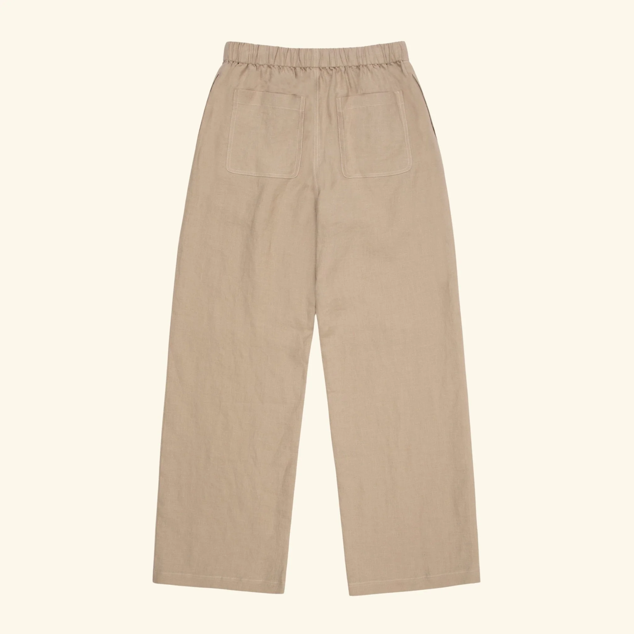 Linen Beach Pants (Beige) - Image 2