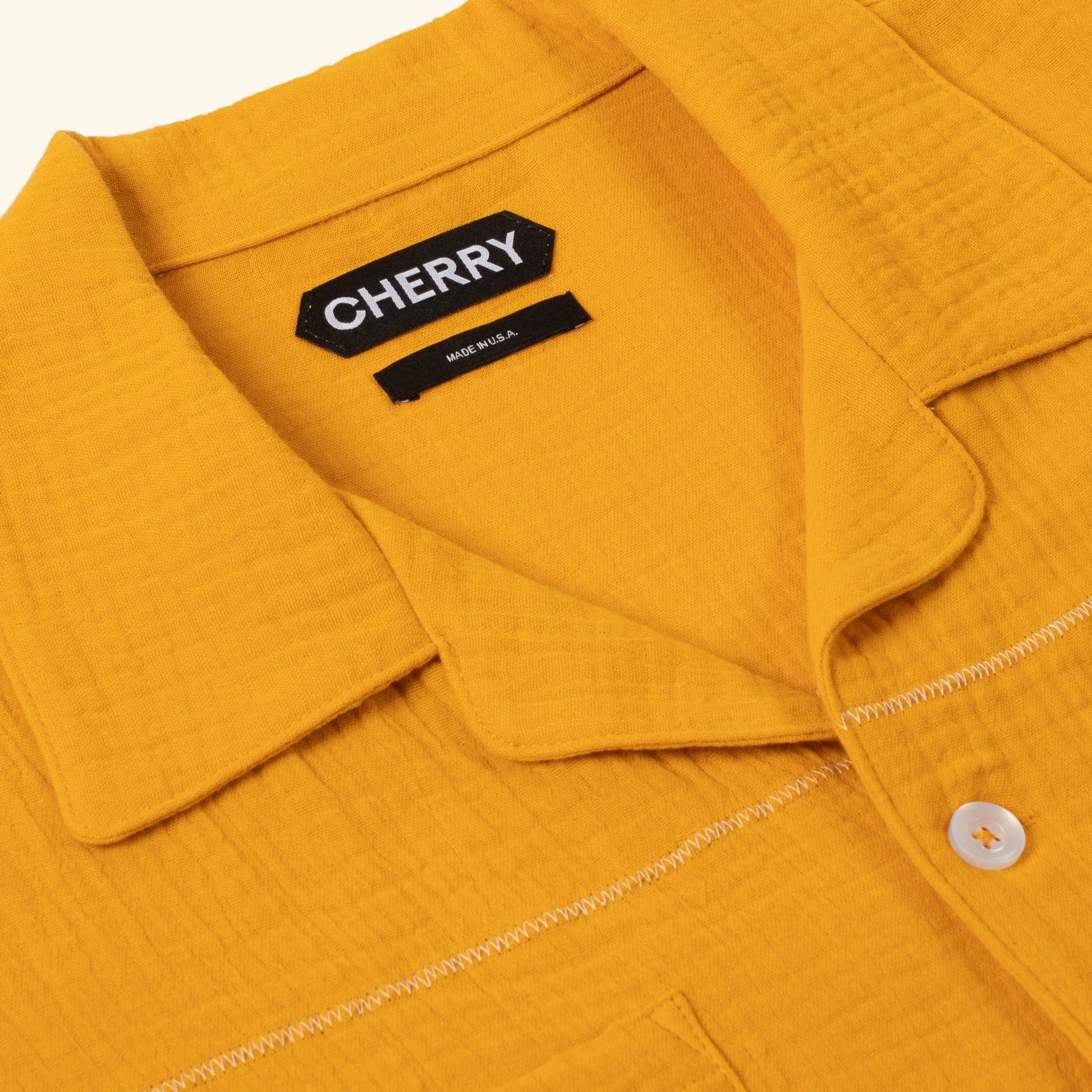 Embroidered Vacation Shirt (Gold) - Image 4