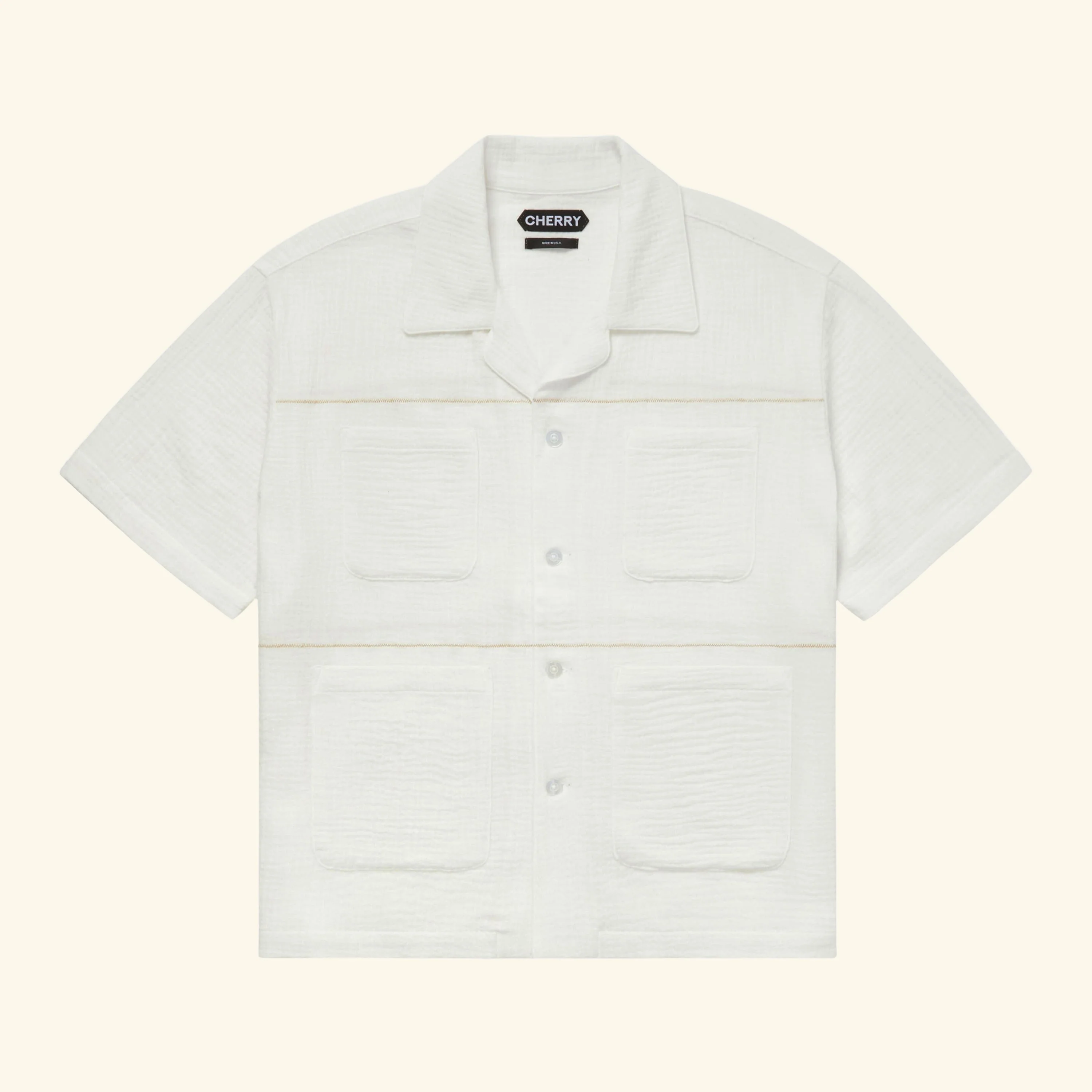 Embroidered Vacation Shirt (White)
