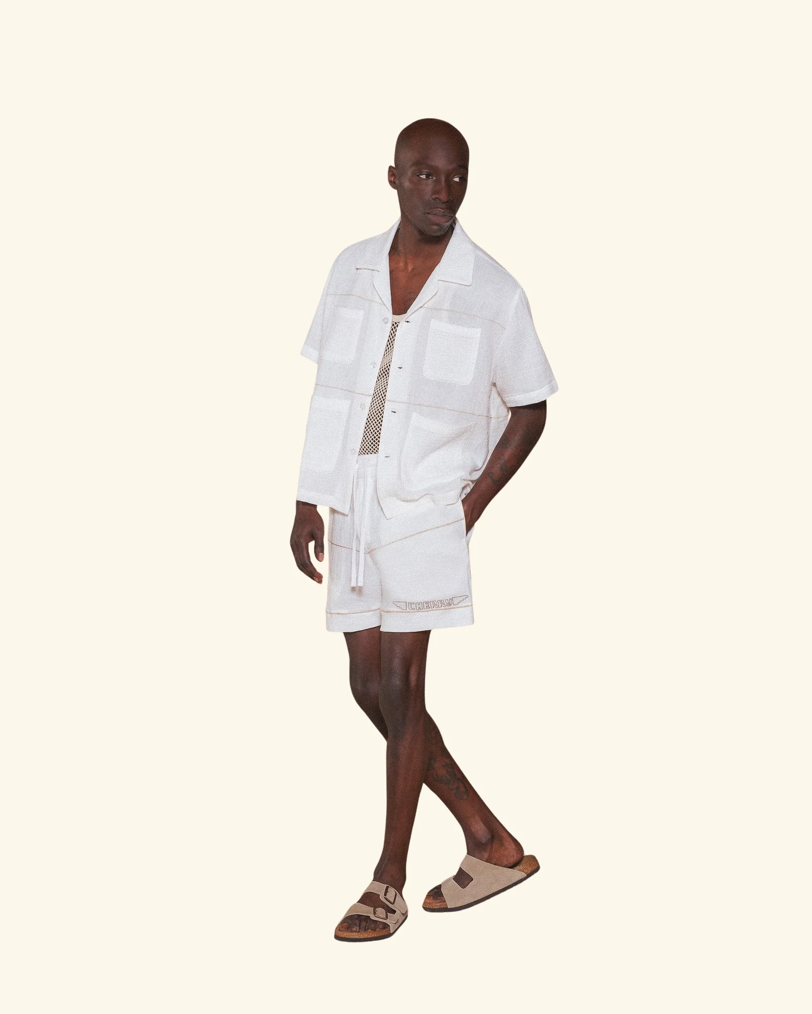 Embroidered Vacation Shirt (White) - Image 3