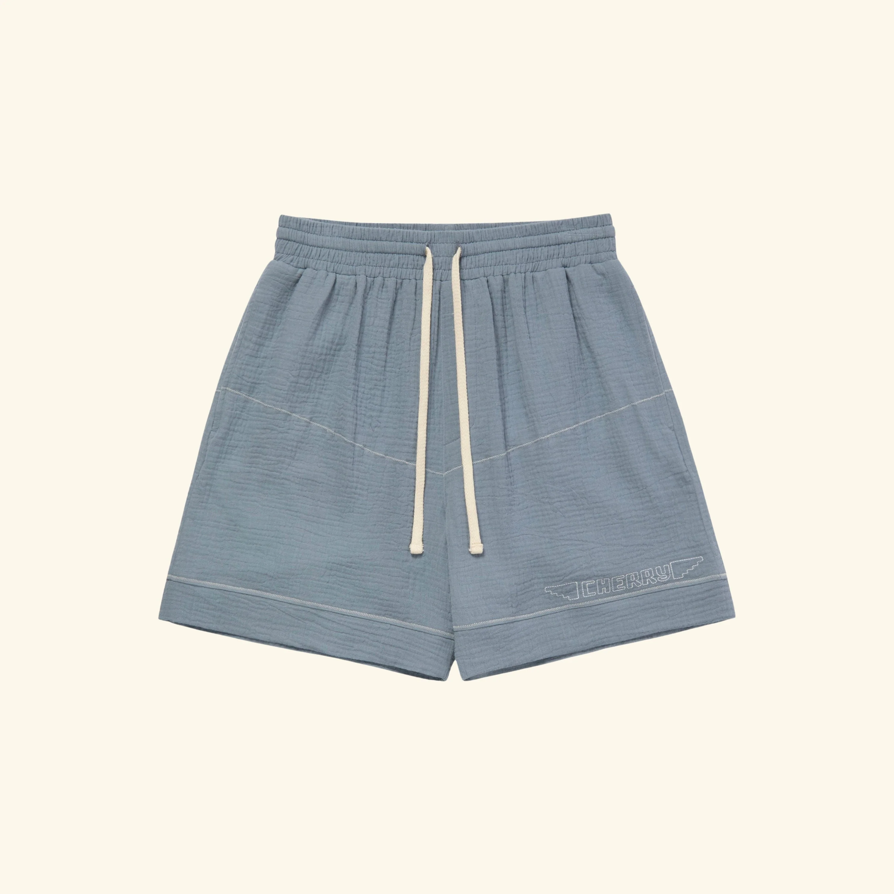 Embroidered Vacation Shorts (Pacific Blue)