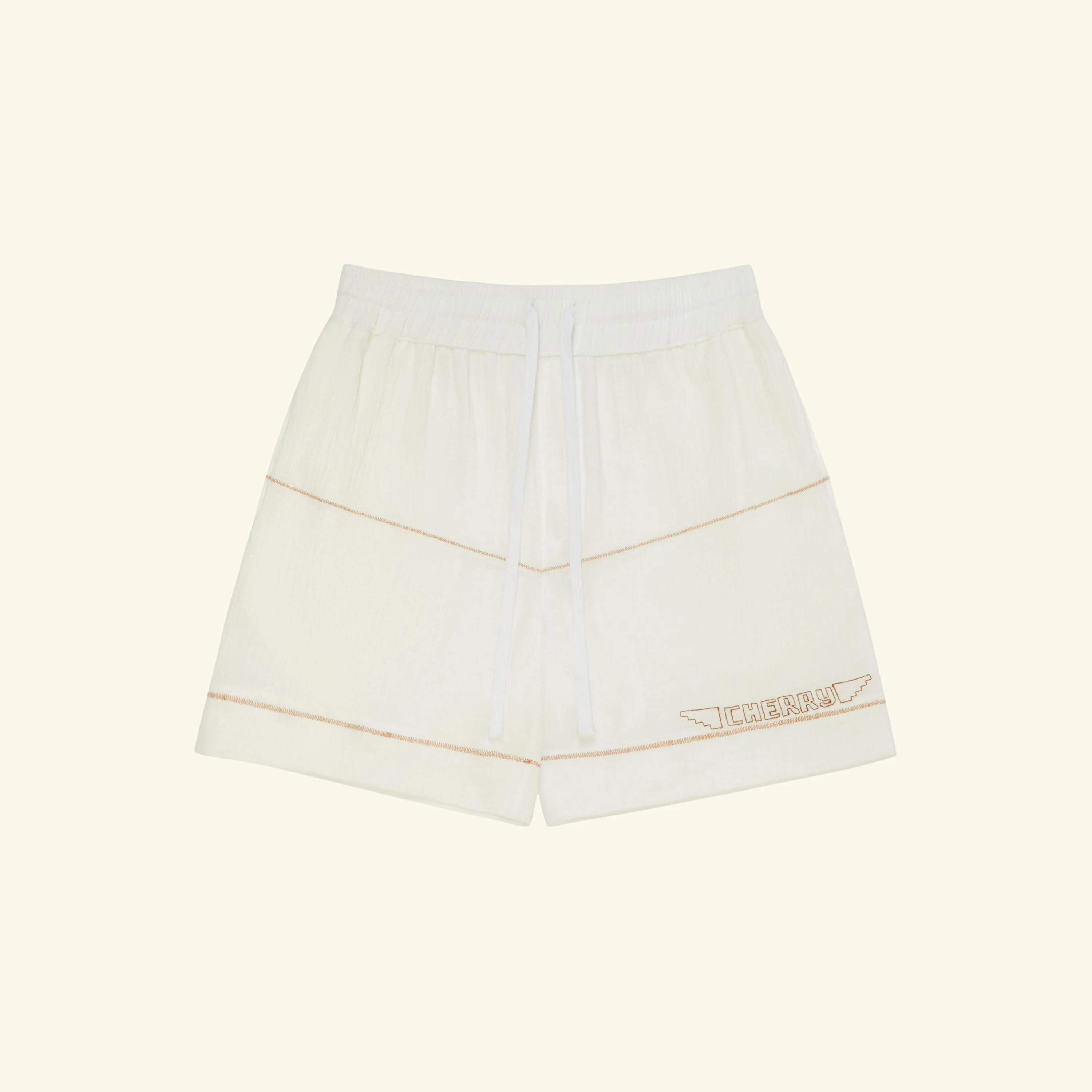 Embroidered Vacation Shorts (White)