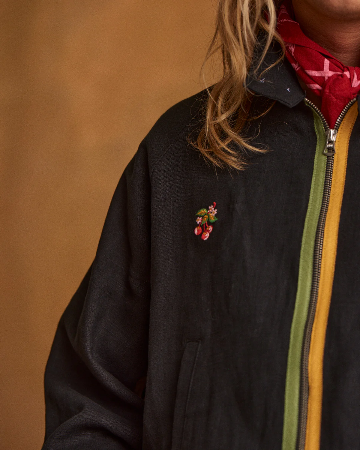 Linen Racing Jacket (Black) - Image 7