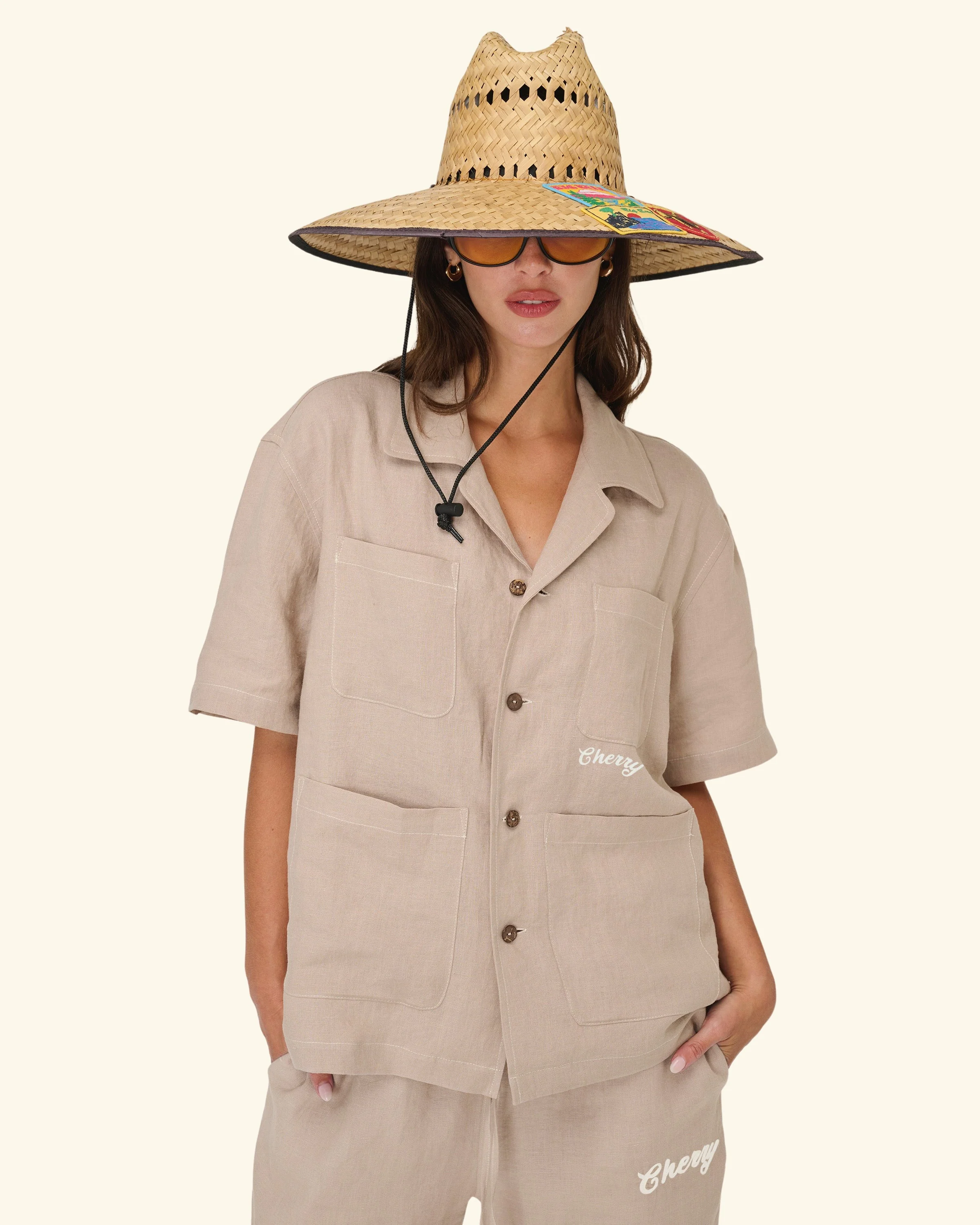 Linen Vacation Shirt (Beige) - Image 4