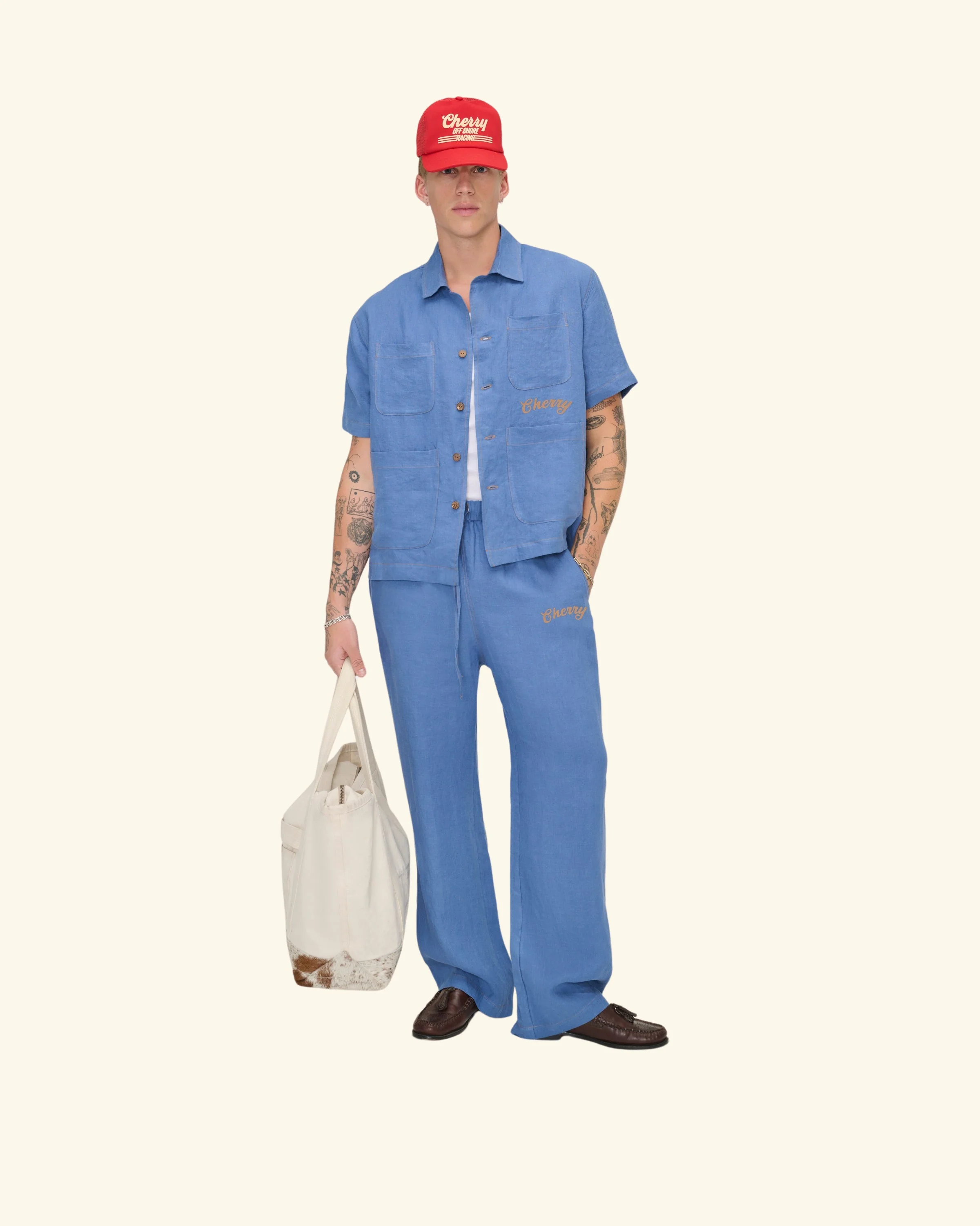 Linen Vacation Shirt (Faded Blue) - Image 3