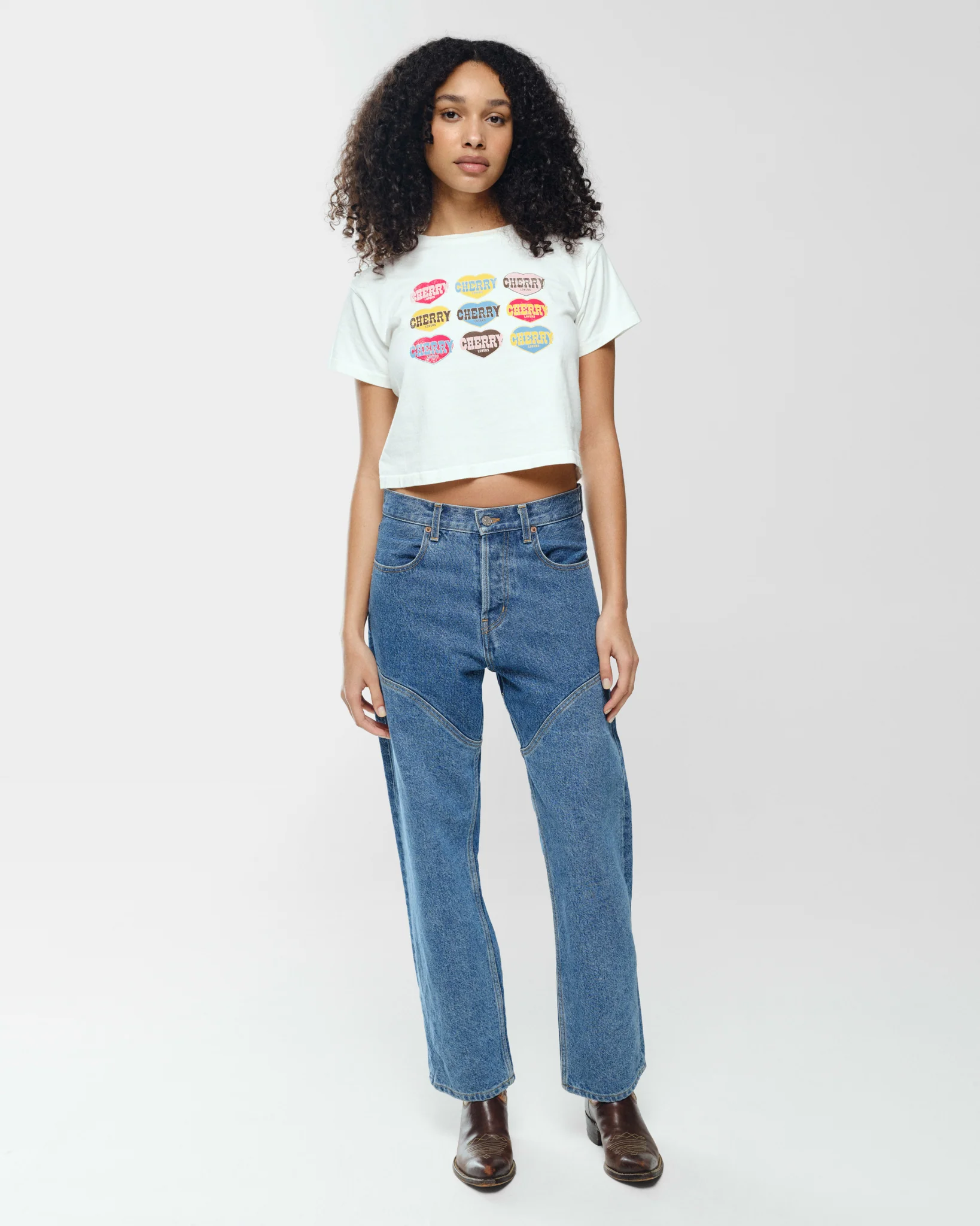 Lovers Boxy Baby Tee (White) - Image 4