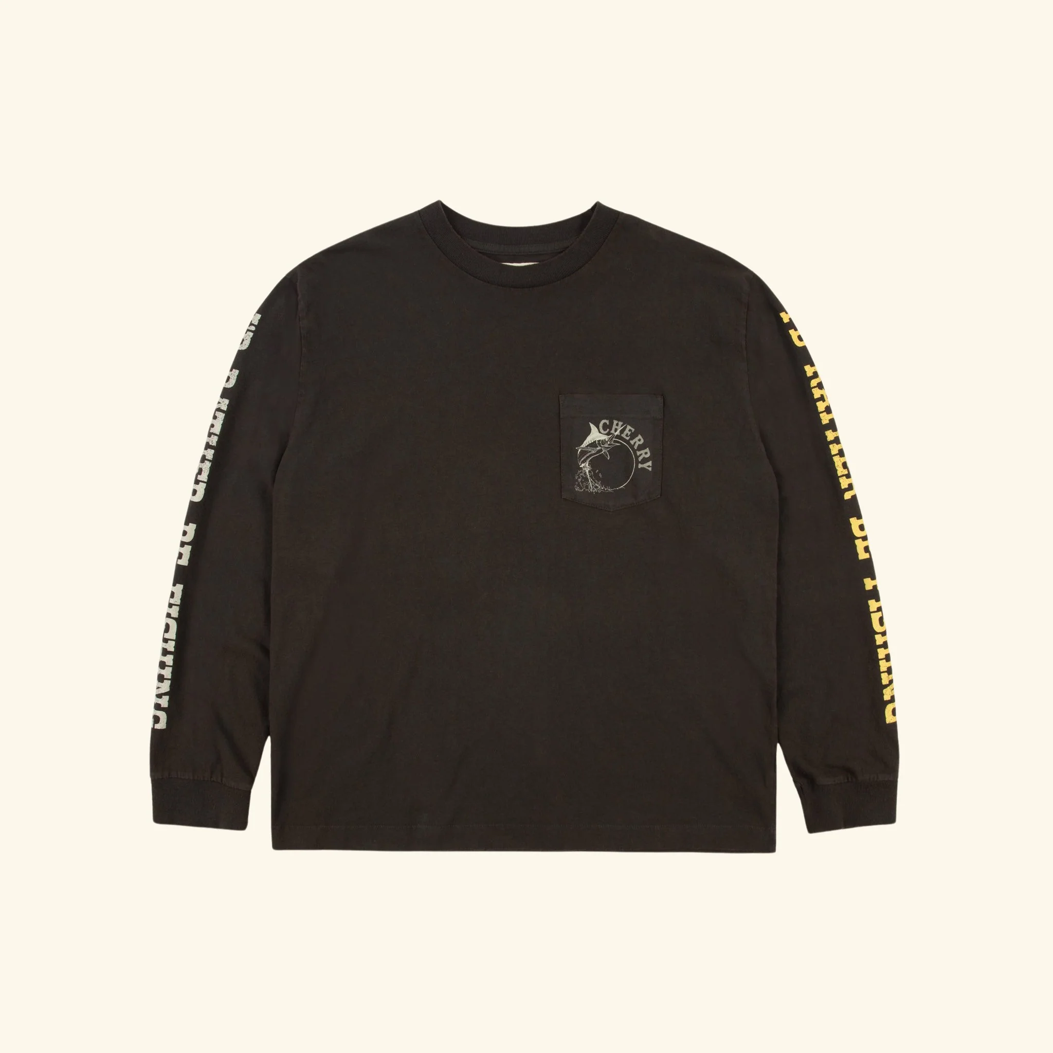 Marlin Fishing Long Sleeve T-Shirt (Vintage Black)