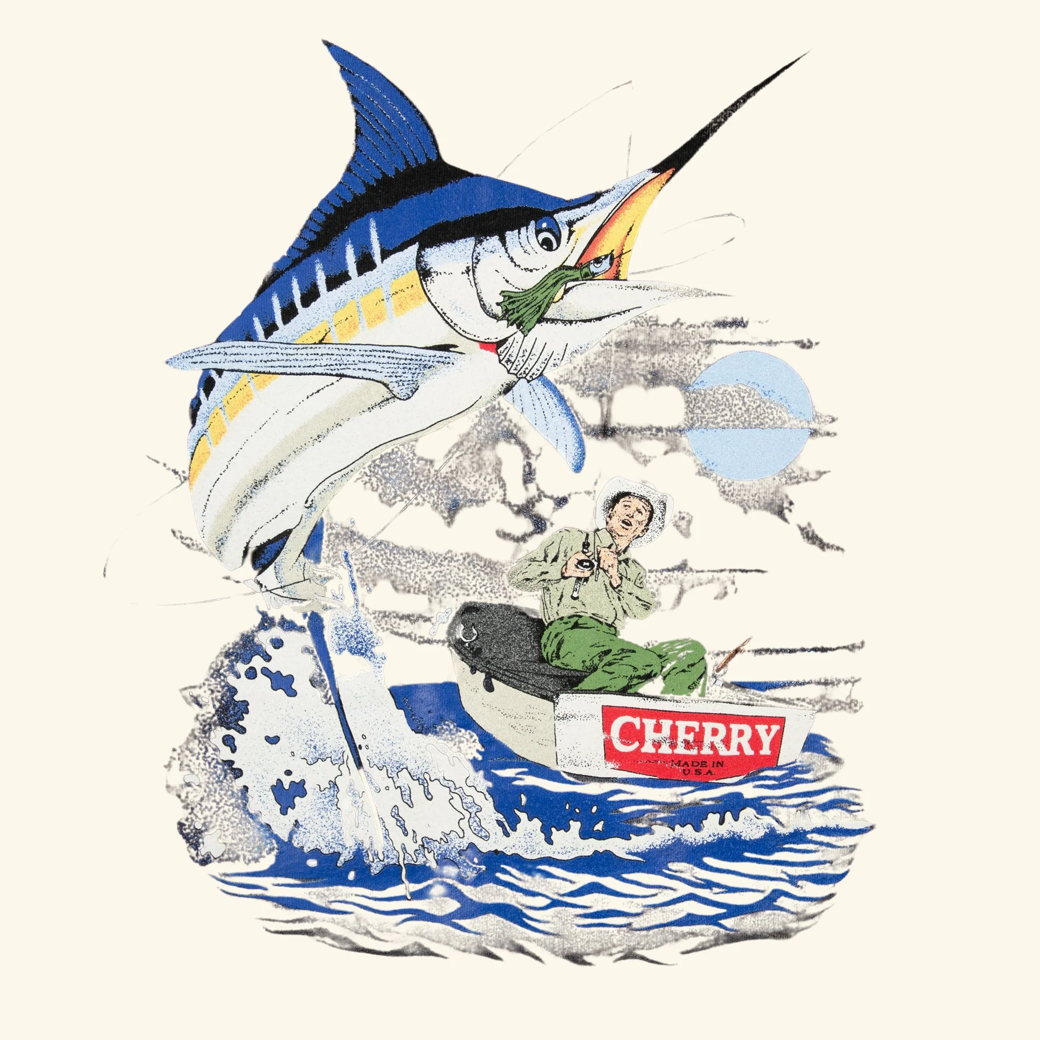 Marlin Fishing Long Sleeve T-Shirt (Vintage Black) - Image 4