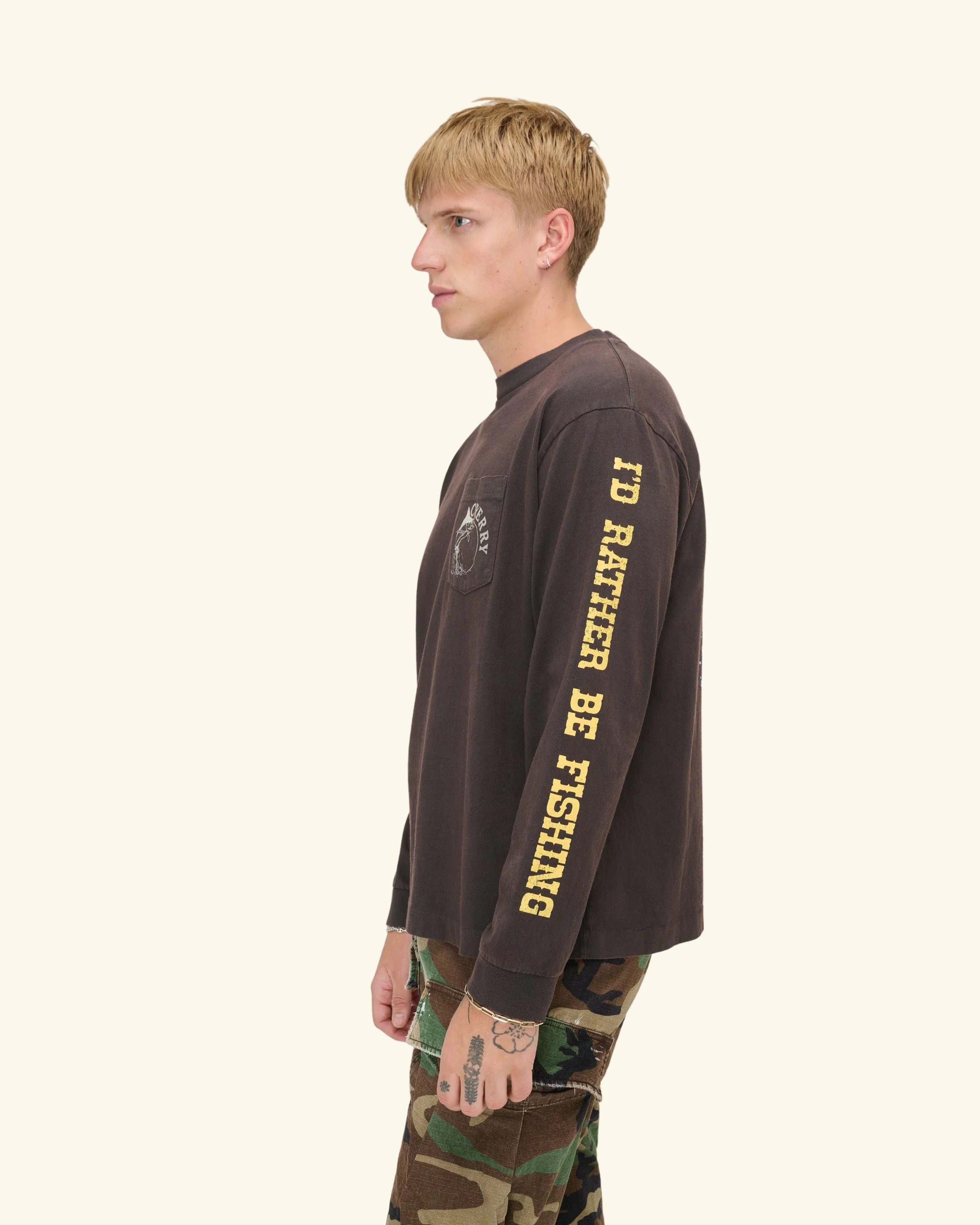 Marlin Fishing Long Sleeve T-Shirt (Vintage Black) - Image 6