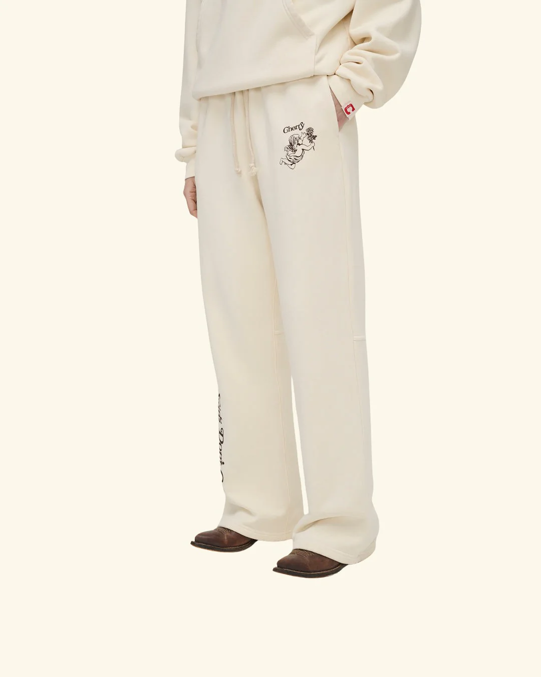 Cherry x GDC Angel Men's Sweatpants (Cream) - Image 6