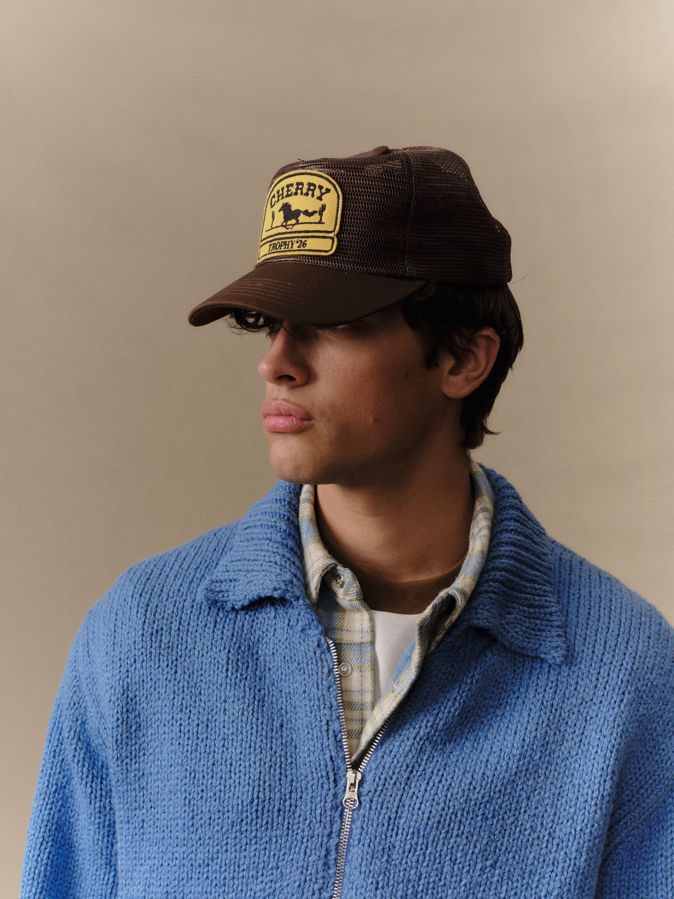 Mesh 5 Panel Trucker (Brown) - Image 2