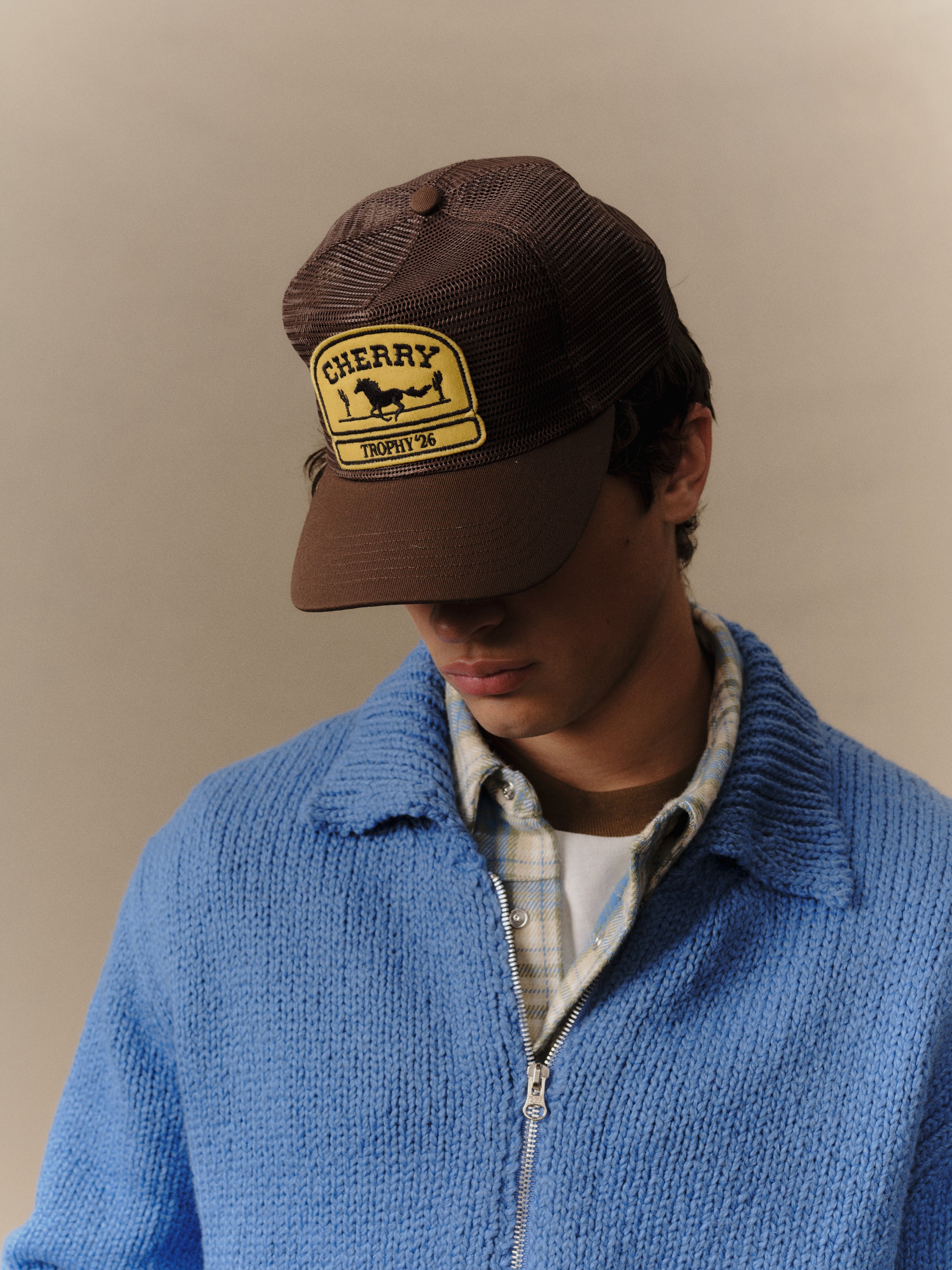 Mesh 5 Panel Trucker (Brown) - Image 3