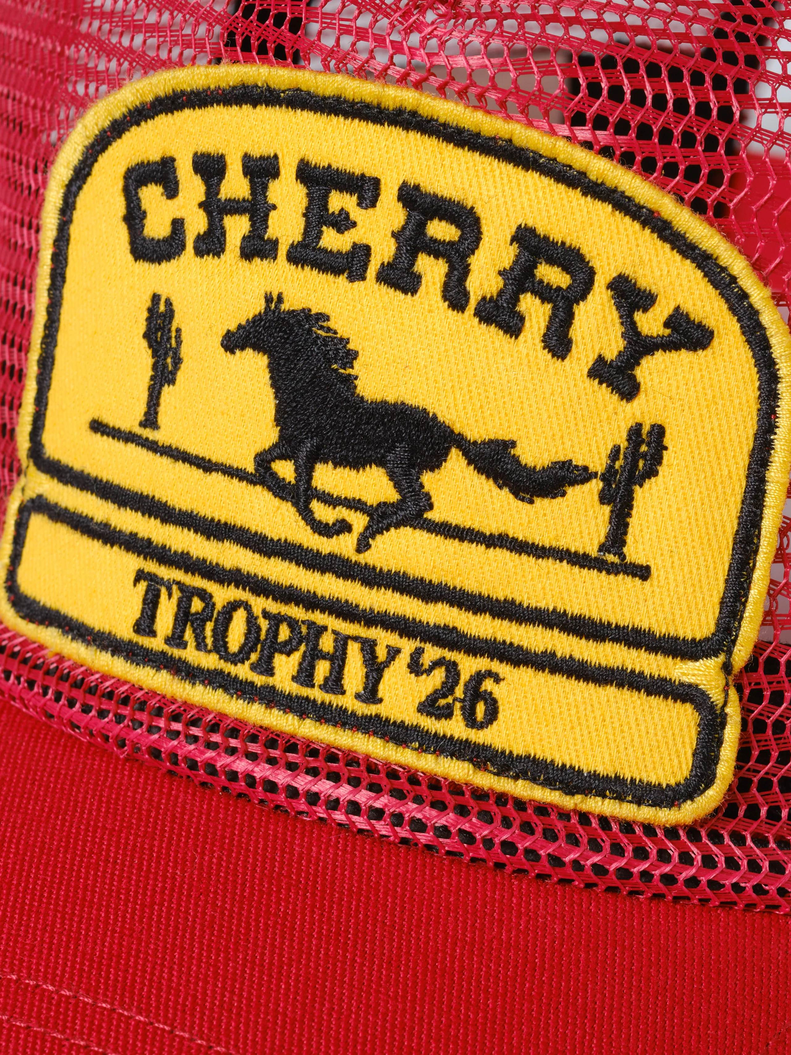 Mesh 5 Panel Trucker (Red) - Image 6