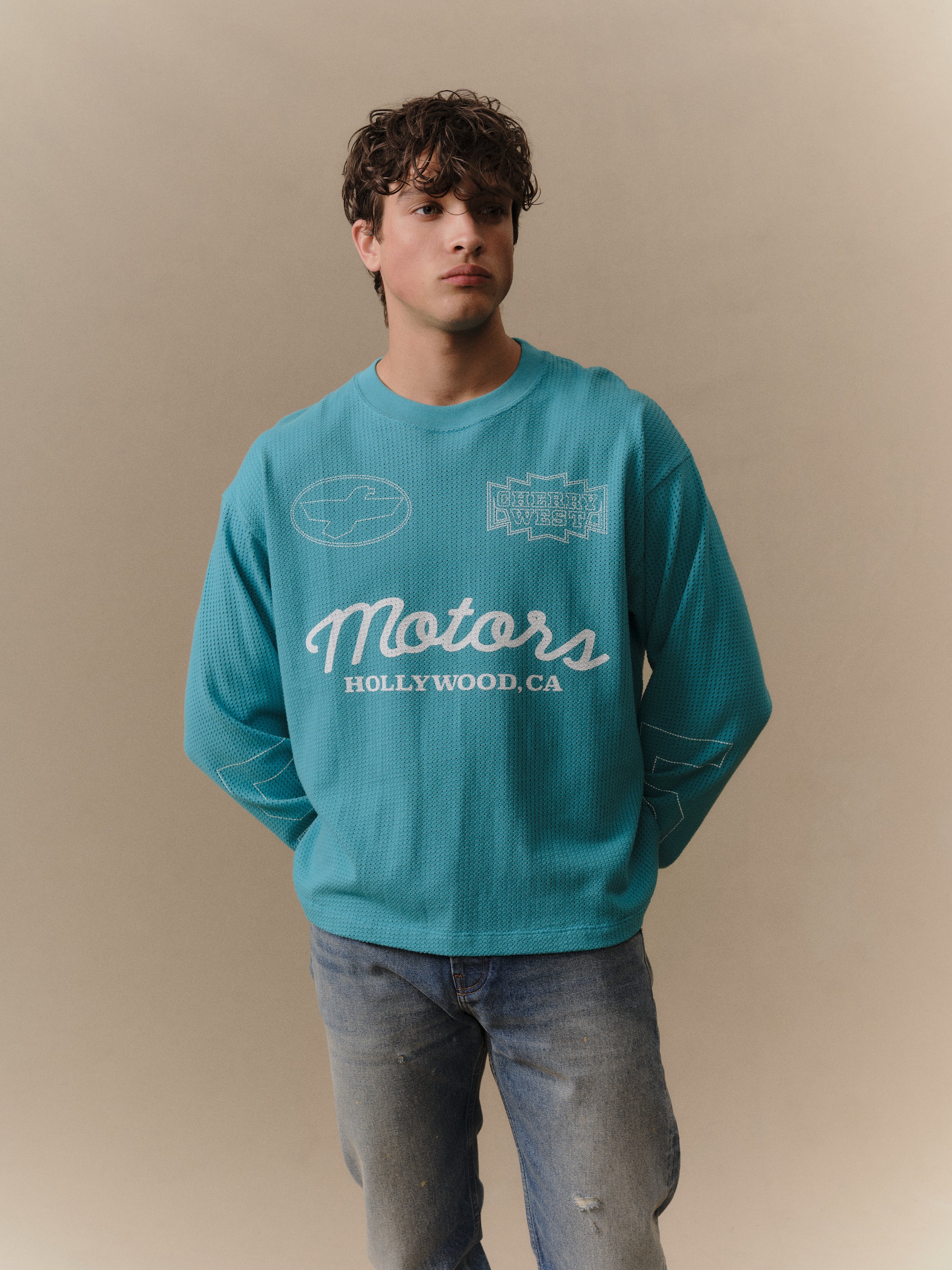Mesh Motors Long Sleeve (Turquoise) - Image 2