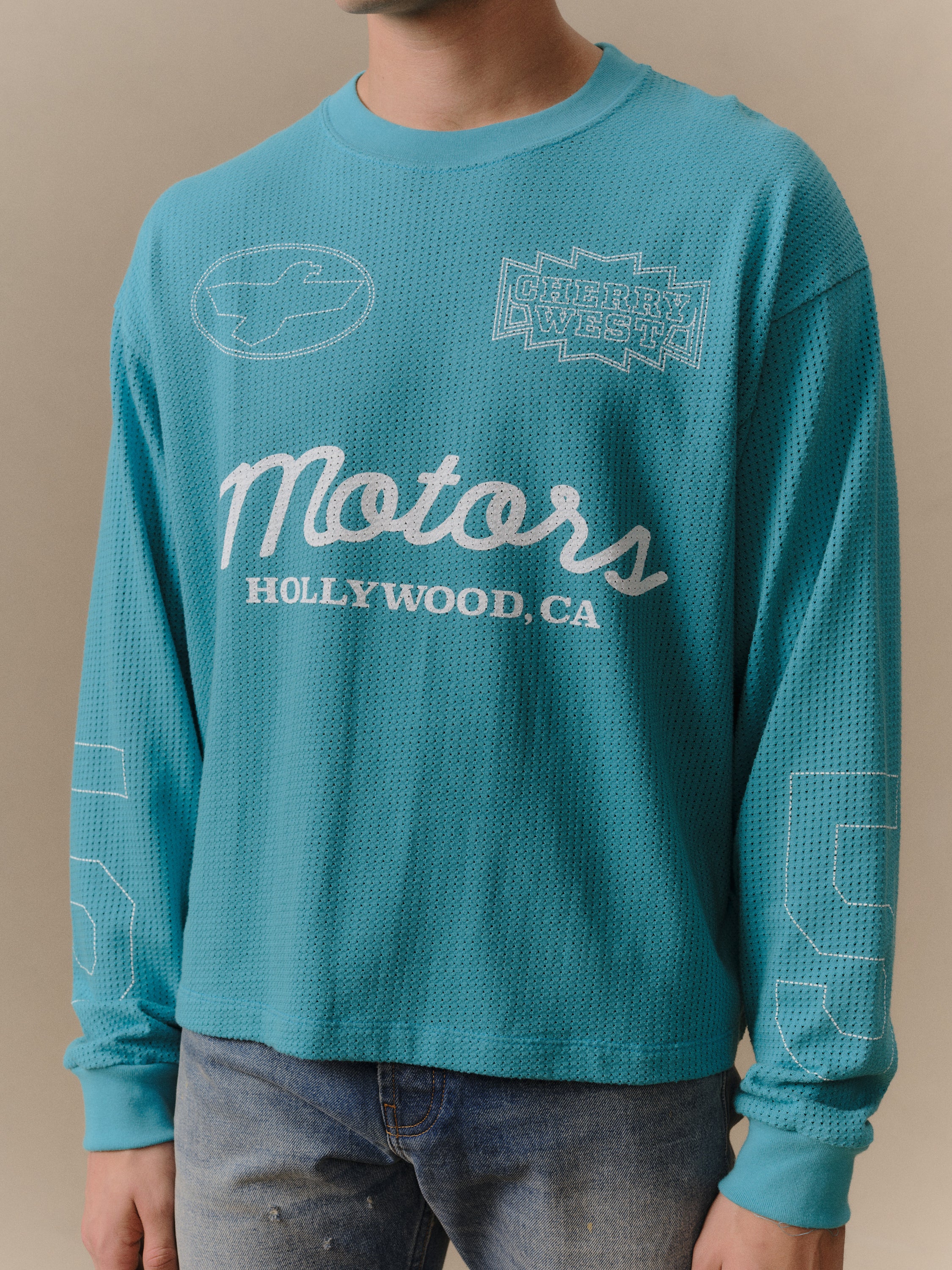 Mesh Motors Long Sleeve (Turquoise) - Image 3
