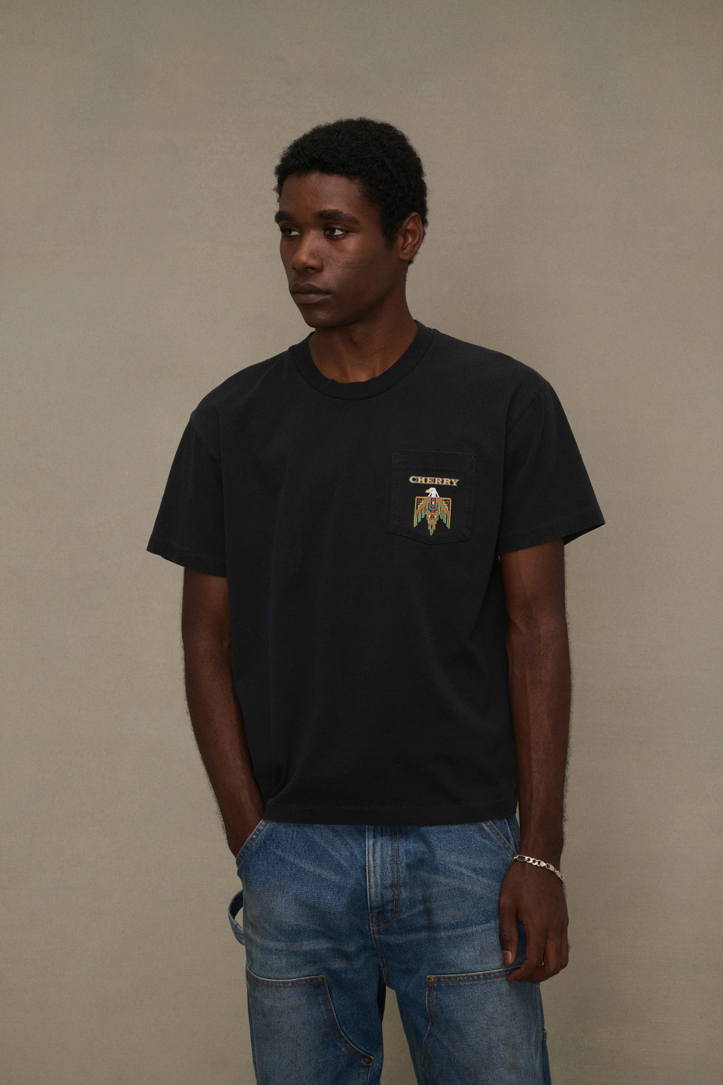 Mojave Desert Classic Pocket T-Shirt (Vintage Black) - Image 5