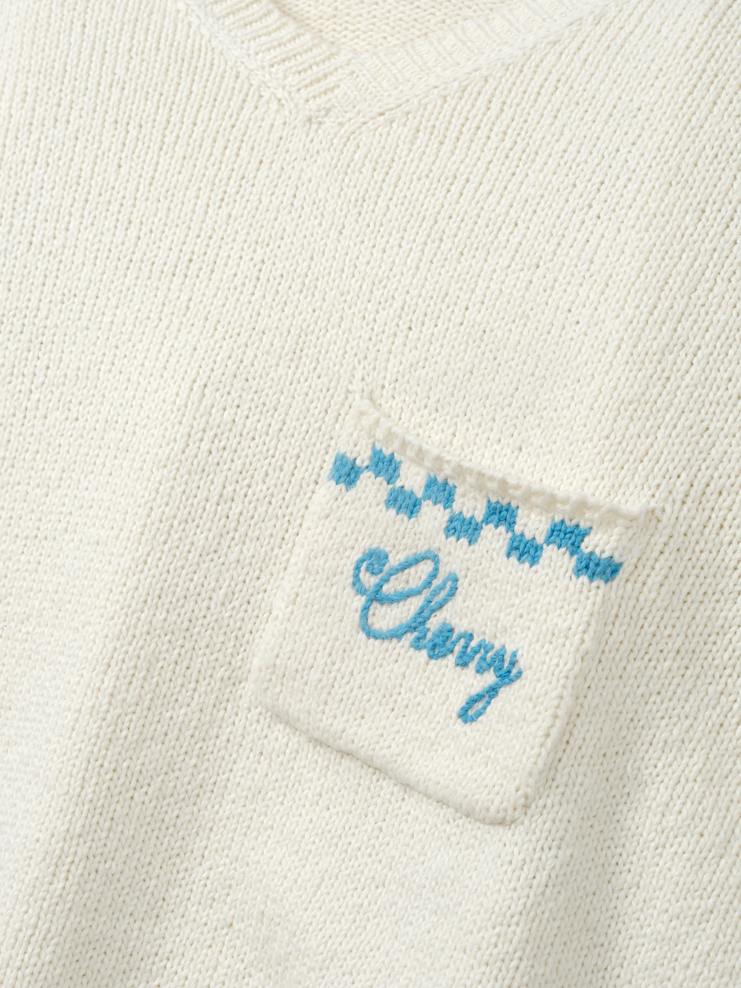 Motors Knit V Neck (Cream) - Image 7