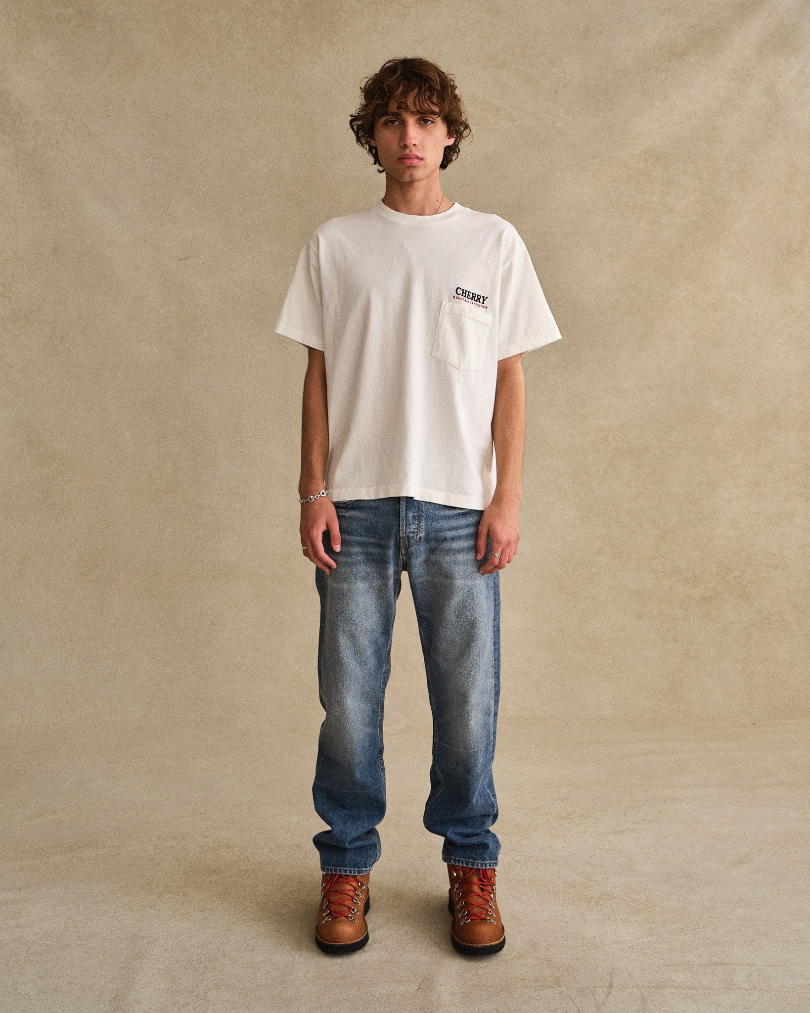 Mountain Expedition Boxy Pocket Tee (White) - Image 5