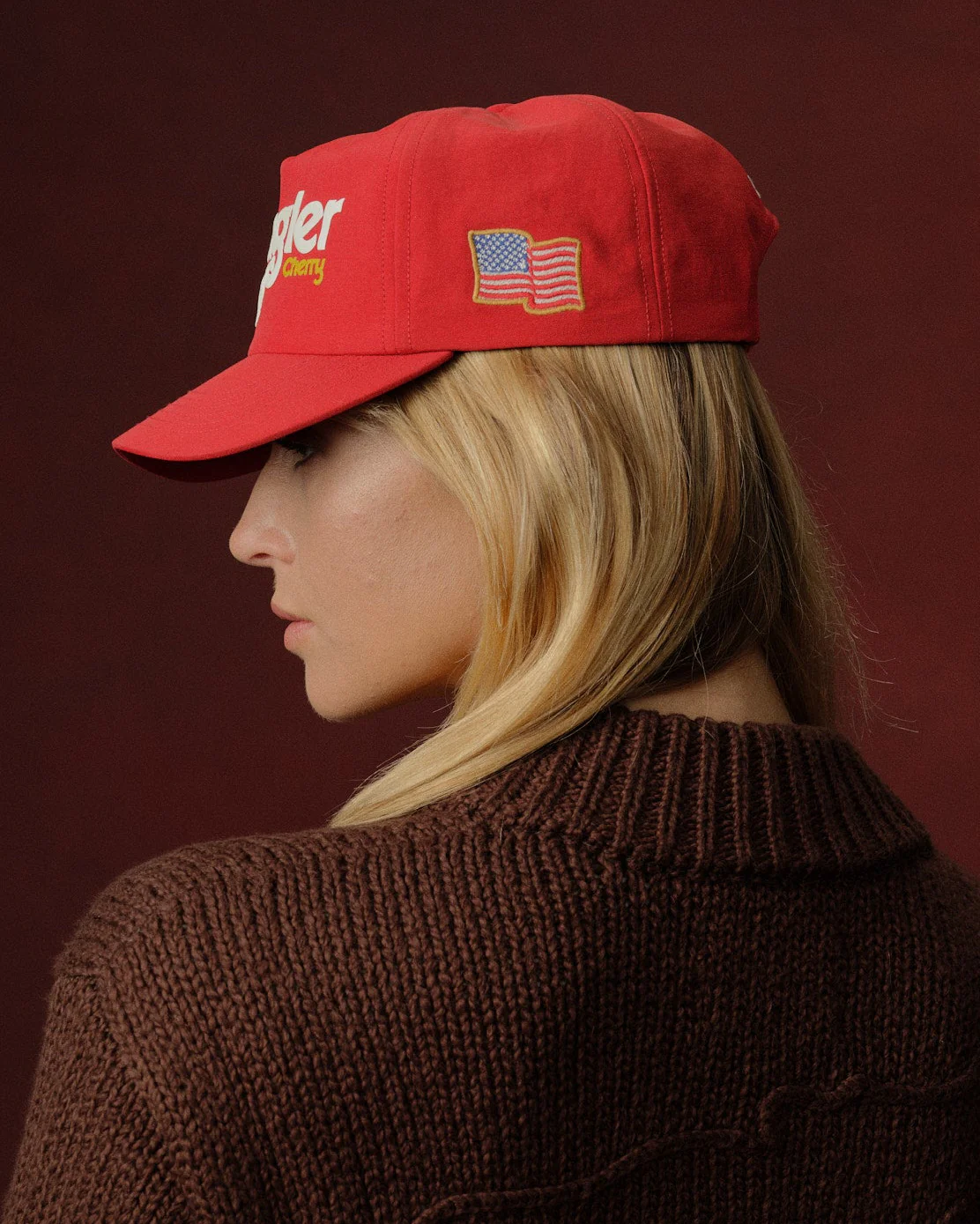 Cherry x Wrangler Nylon 5 Panel Hat (Red) - Image 2