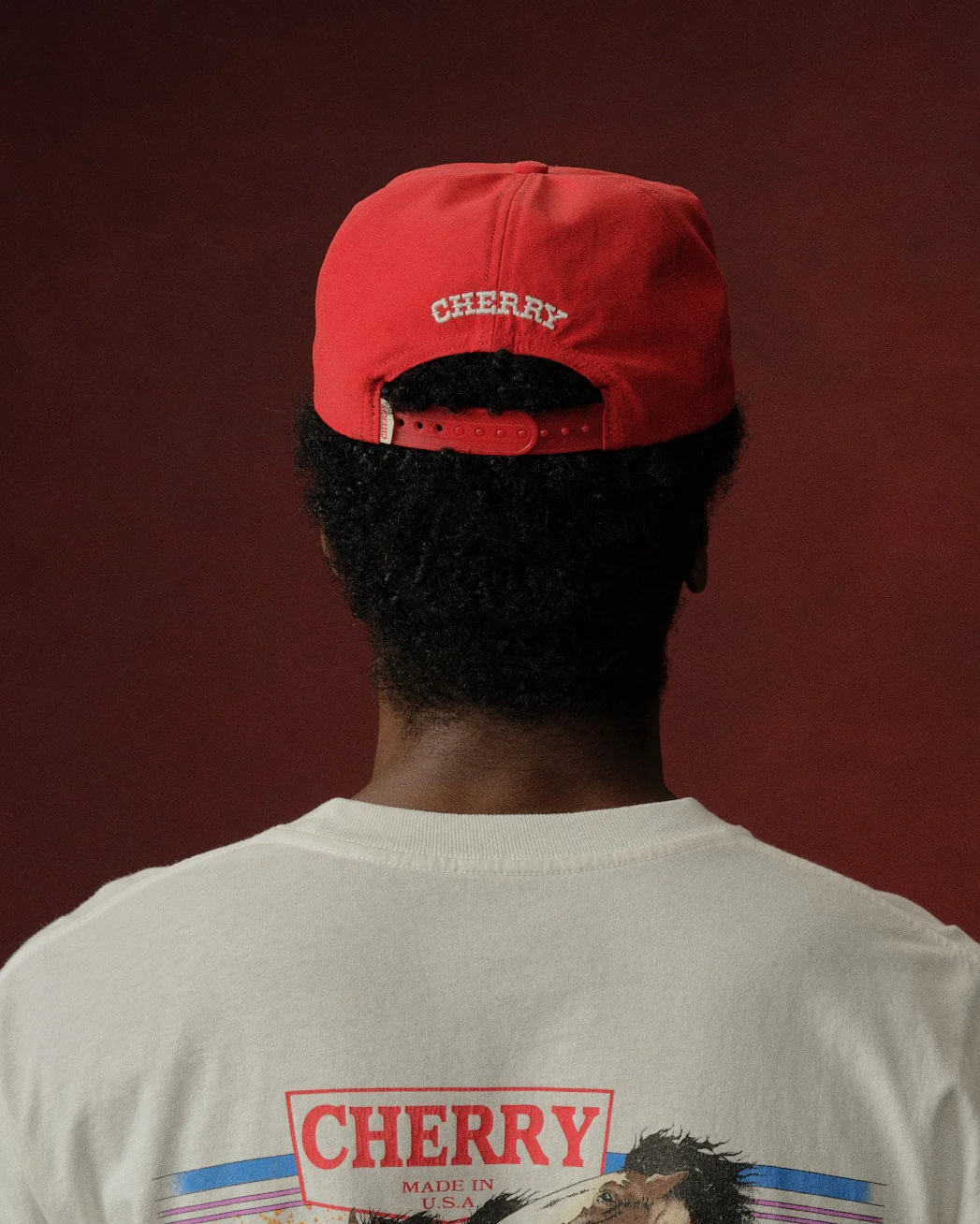 Cherry x Wrangler Nylon 5 Panel Hat (Red) - Image 4