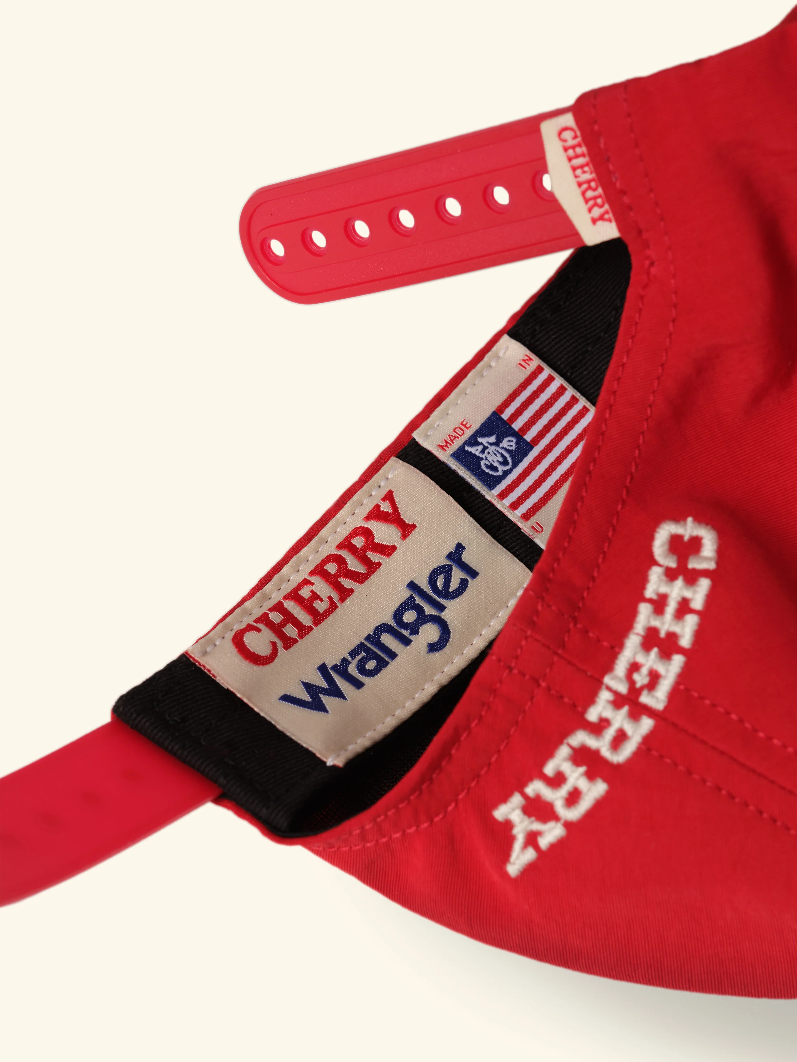 Cherry x Wrangler Nylon 5 Panel Hat (Red) - Image 7