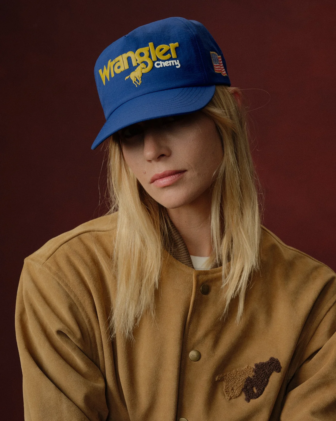 Cherry x Wrangler Nylon 5 Panel Hat (Royal Blue) - Image 2