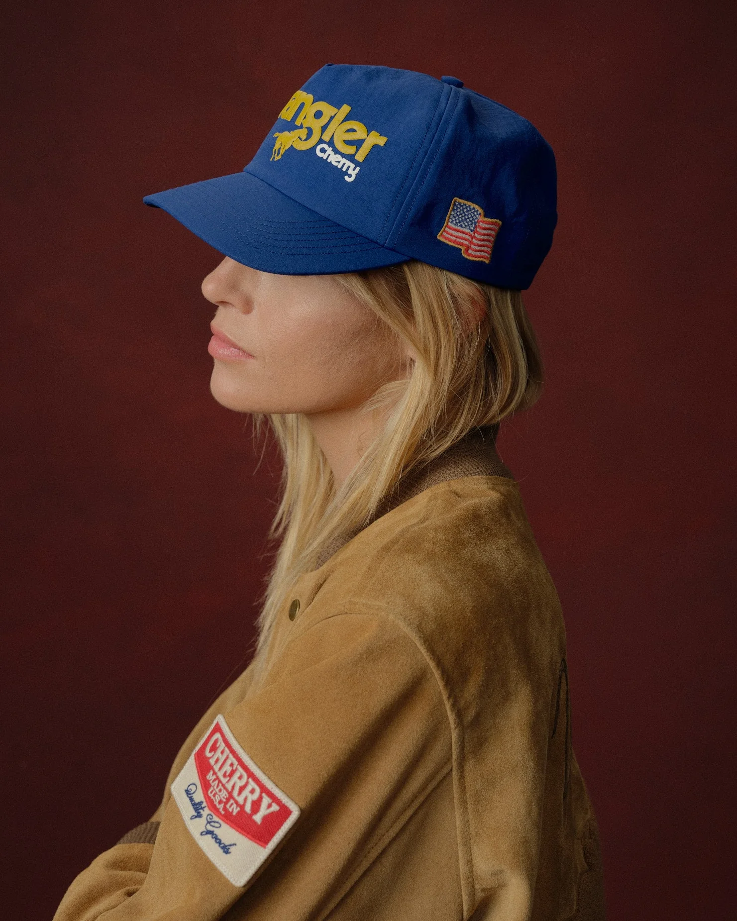 Cherry x Wrangler Nylon 5 Panel Hat (Royal Blue) - Image 3