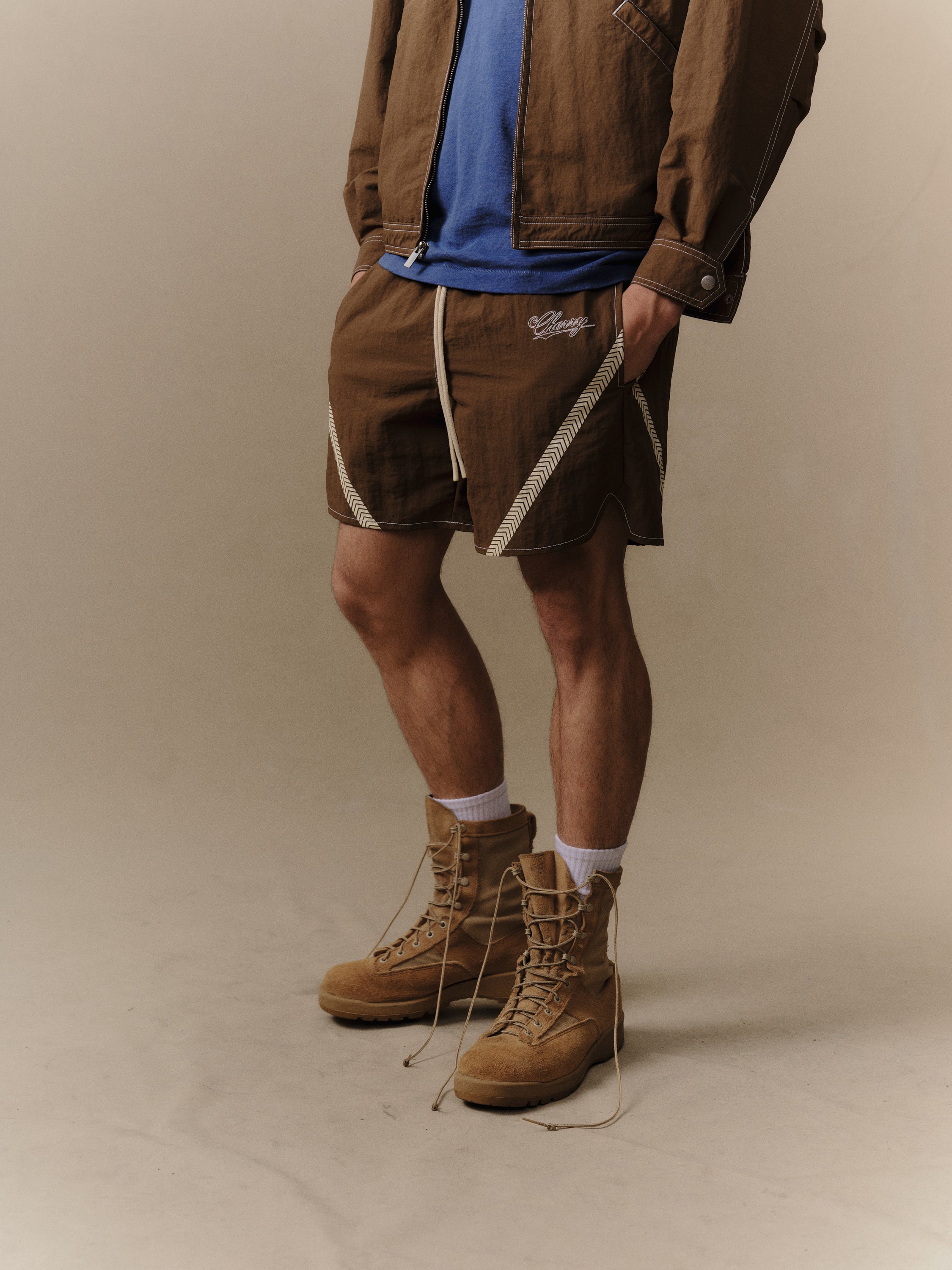 Nylon Running Shorts (Brown) - Image 4