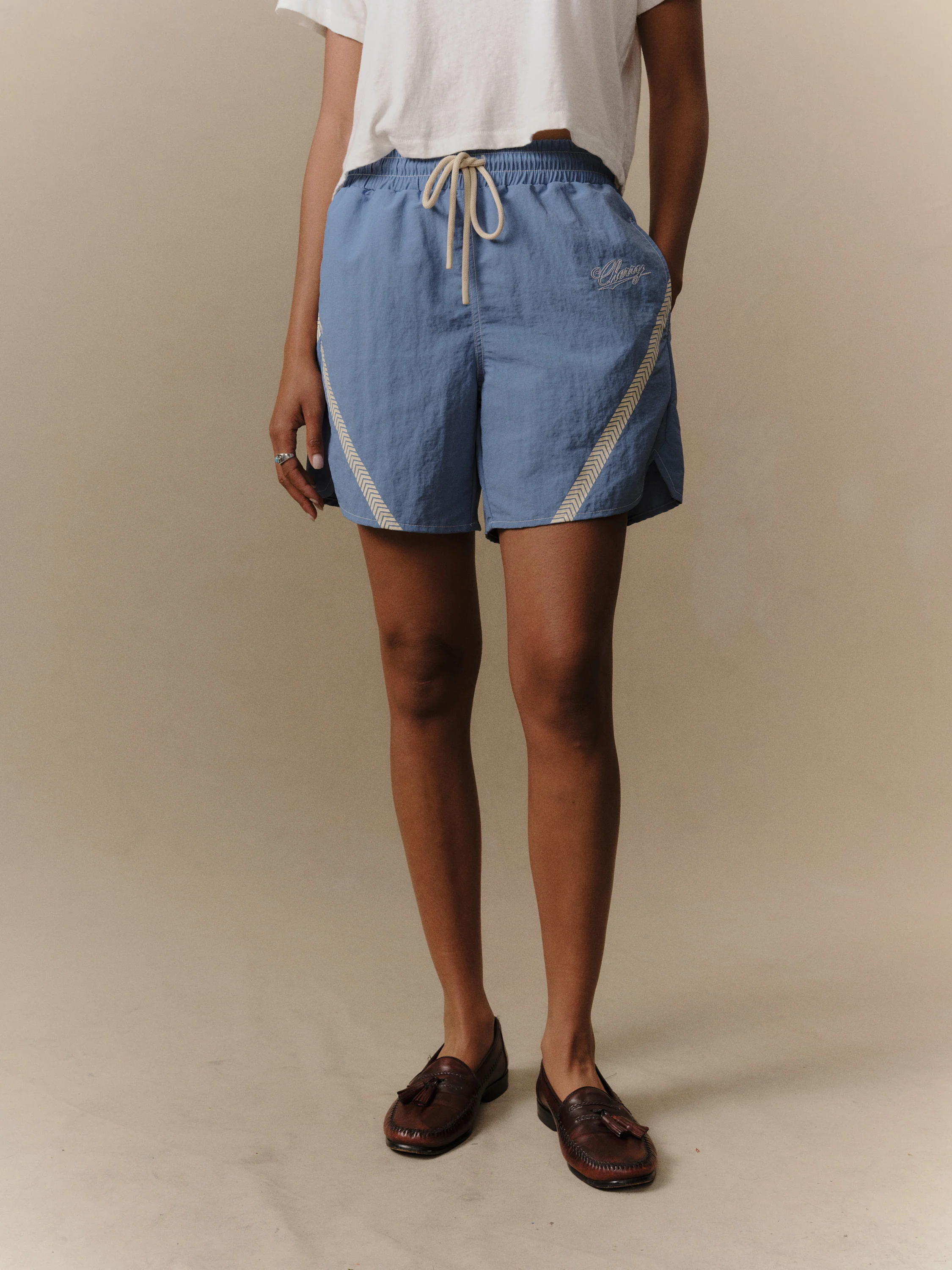 Nylon Running Shorts (Steel Blue) - Image 2