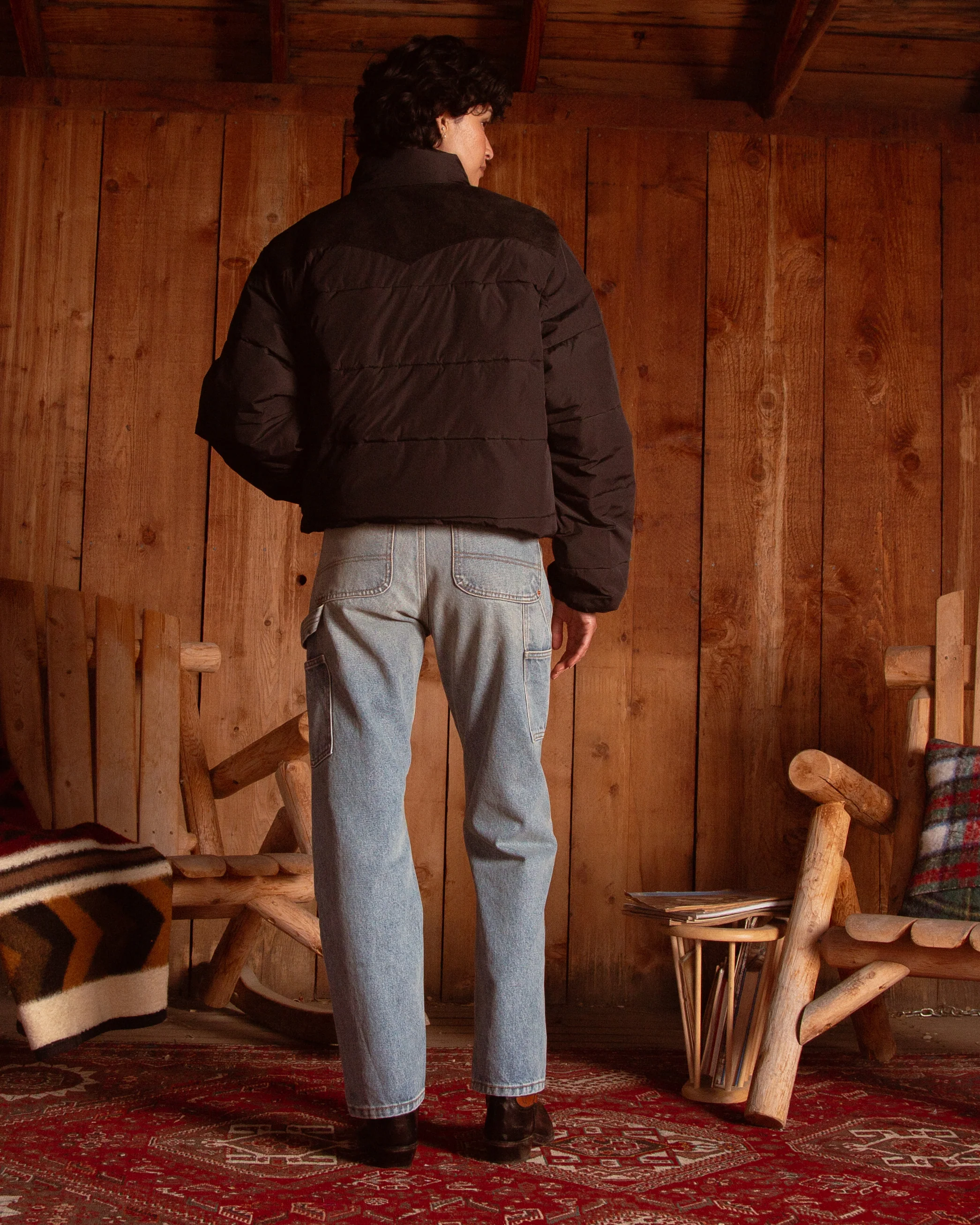Western Puffer Jacket (Black) - Image 6