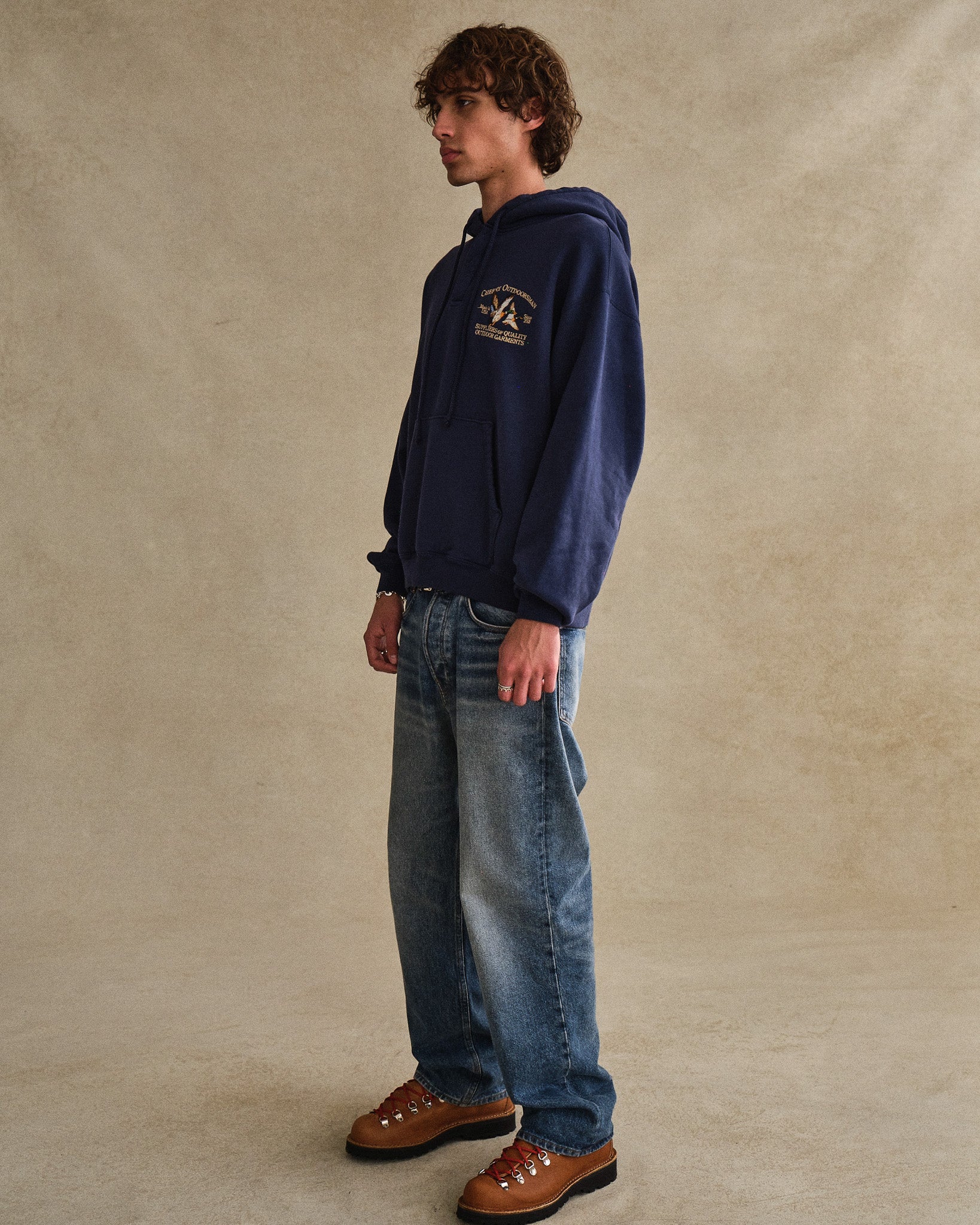 Outdoorsman Henley Hoodie (Navy) - Image 6